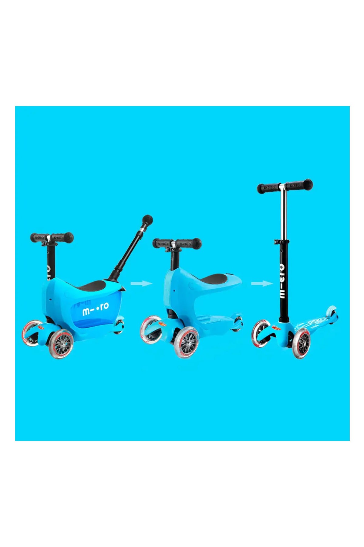 Micro Micro Mini2go Deluxe Plus 3 Tekerlekli Scooter Blue