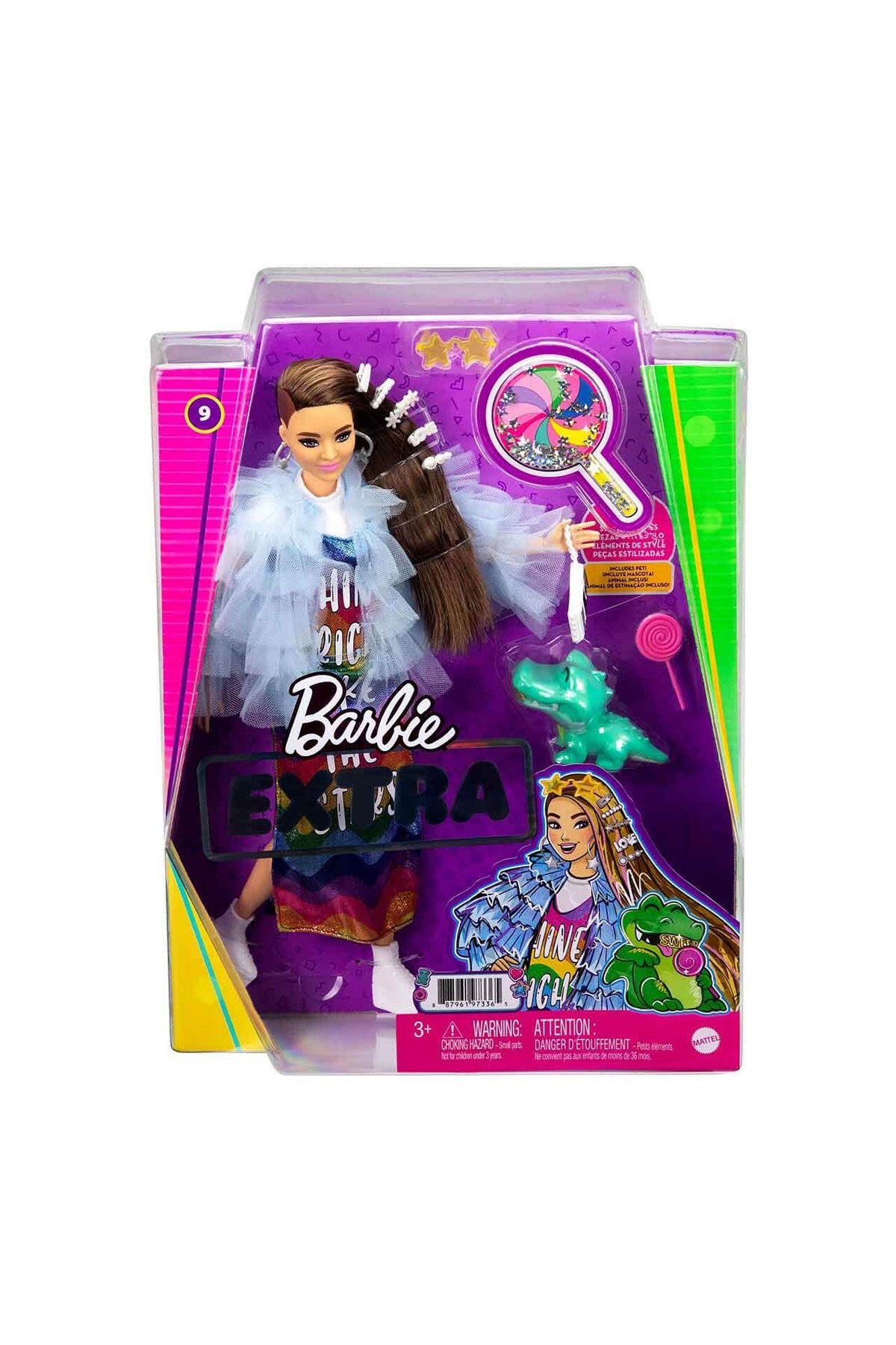 Barbie Extra Renkli Elbiseli Bebek GYJ78