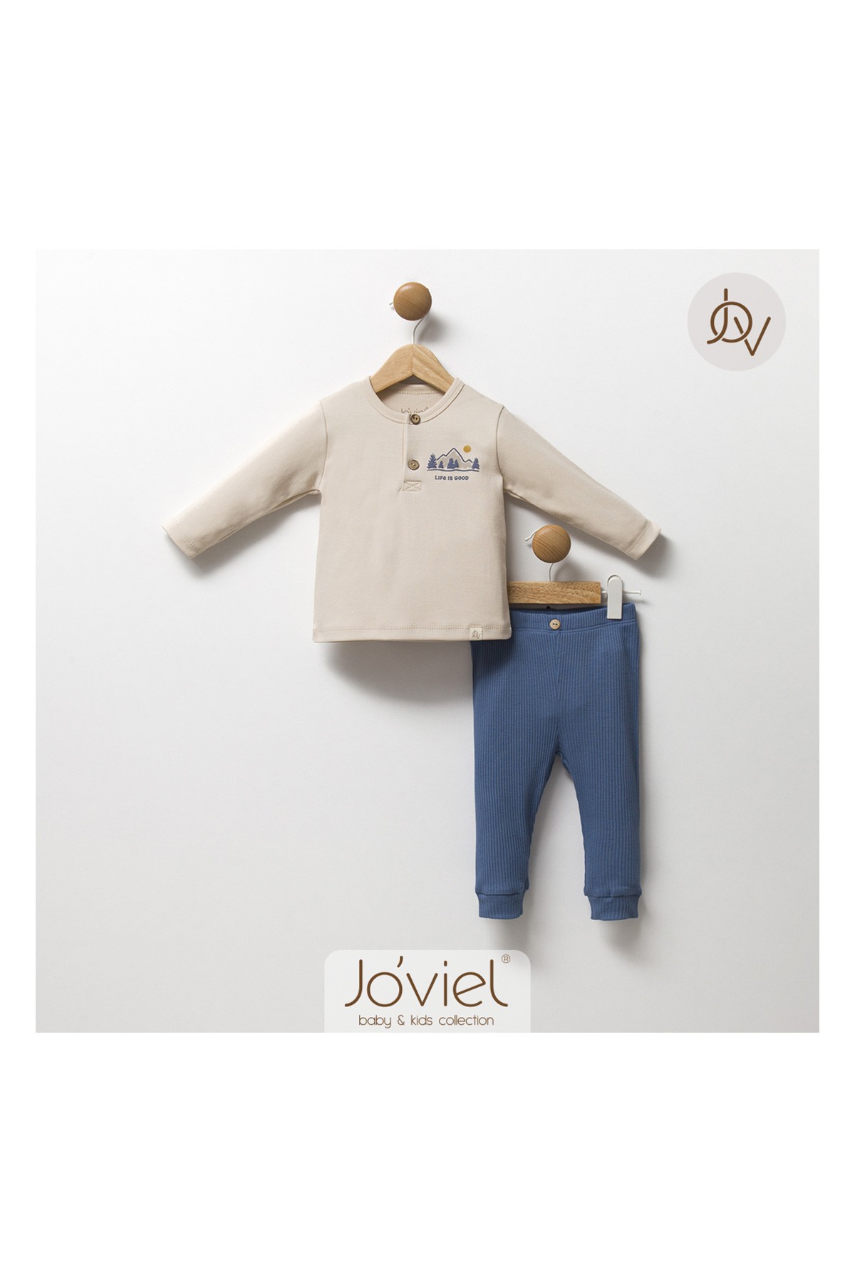 Joviel Baby İkili Pijama Takım Figürlü Bej Mavi