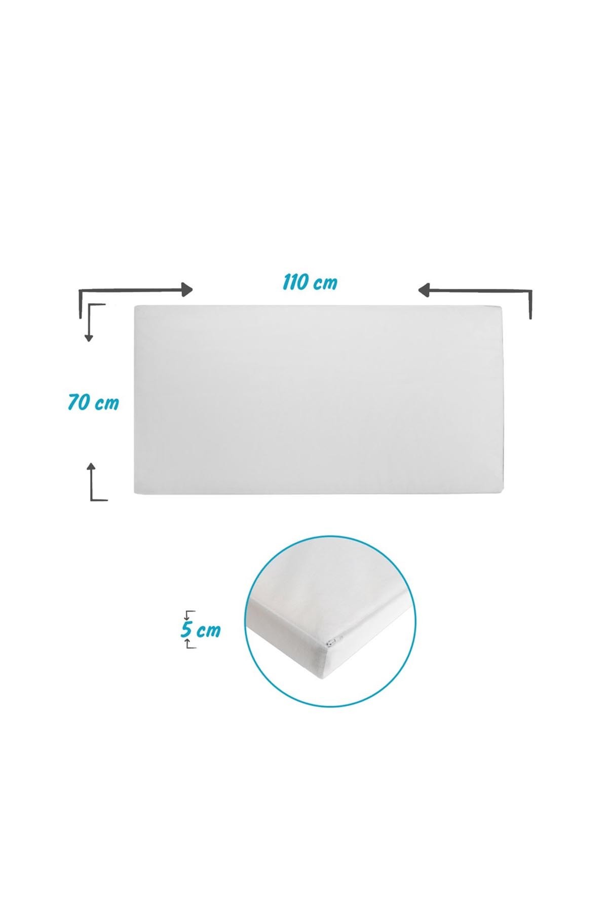 Baby'ness Oyun Parkı Yatağı Düz 70x110x5 Cm Beyaz