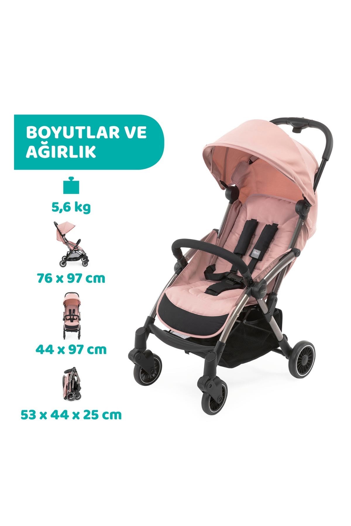 Chicco Cheerio Kabin Boy Bebek Arabası Jet Black Siyah