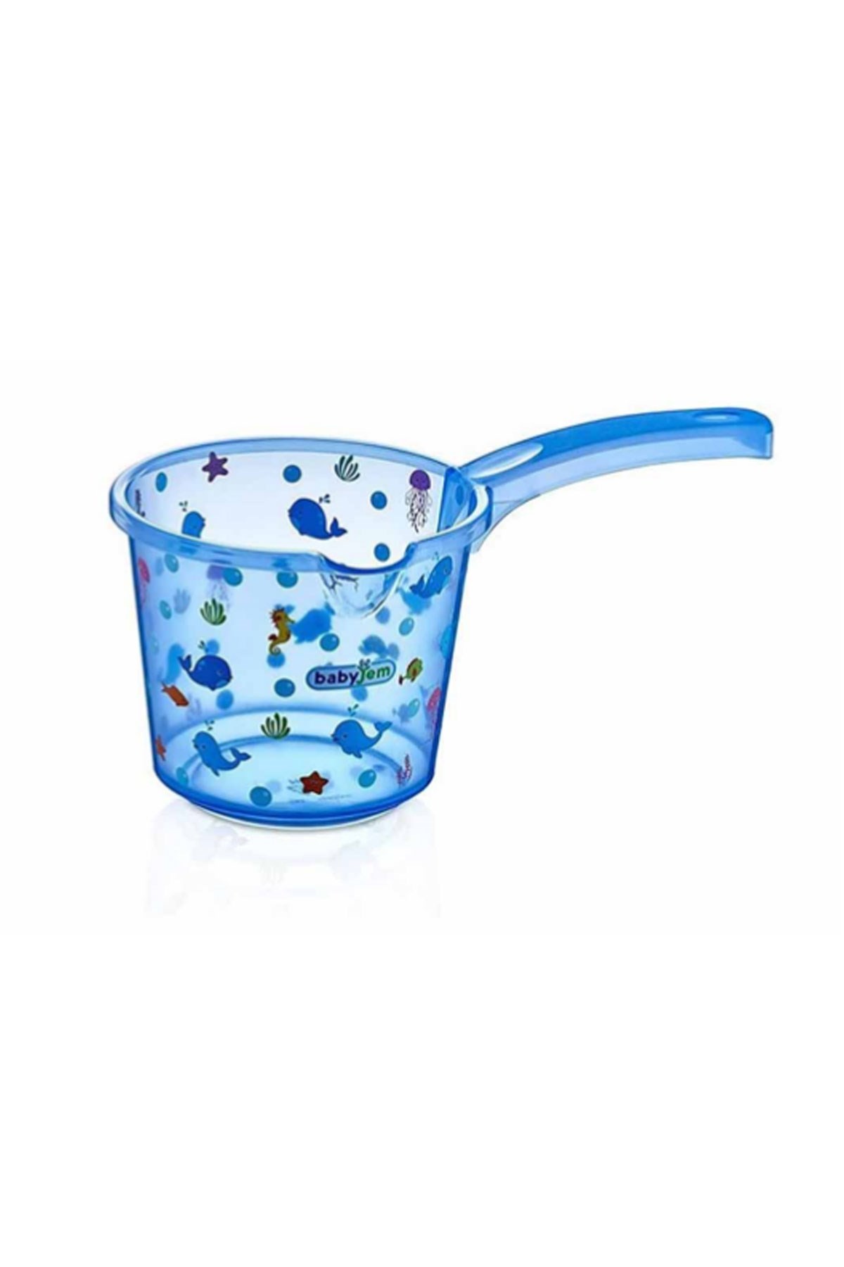 Babyjem Bebek Banyo Maşrapası Şeffaf Desenli Mavi