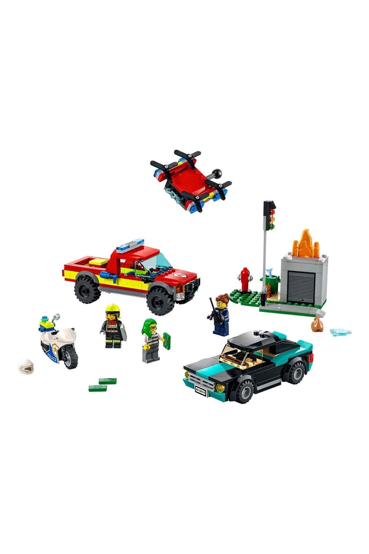 Lego City İtfaiye Kurtarma Operasyonu ve Polis Takibi