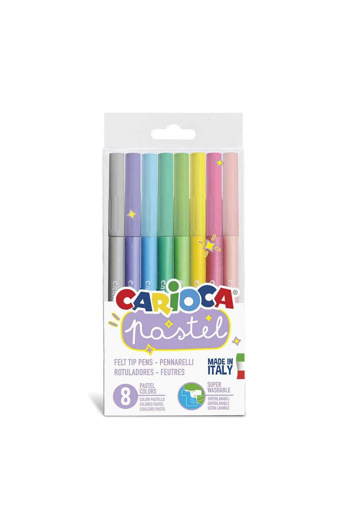 Carioca Pastel Renk Keçeli Boya Kalemi 8'li