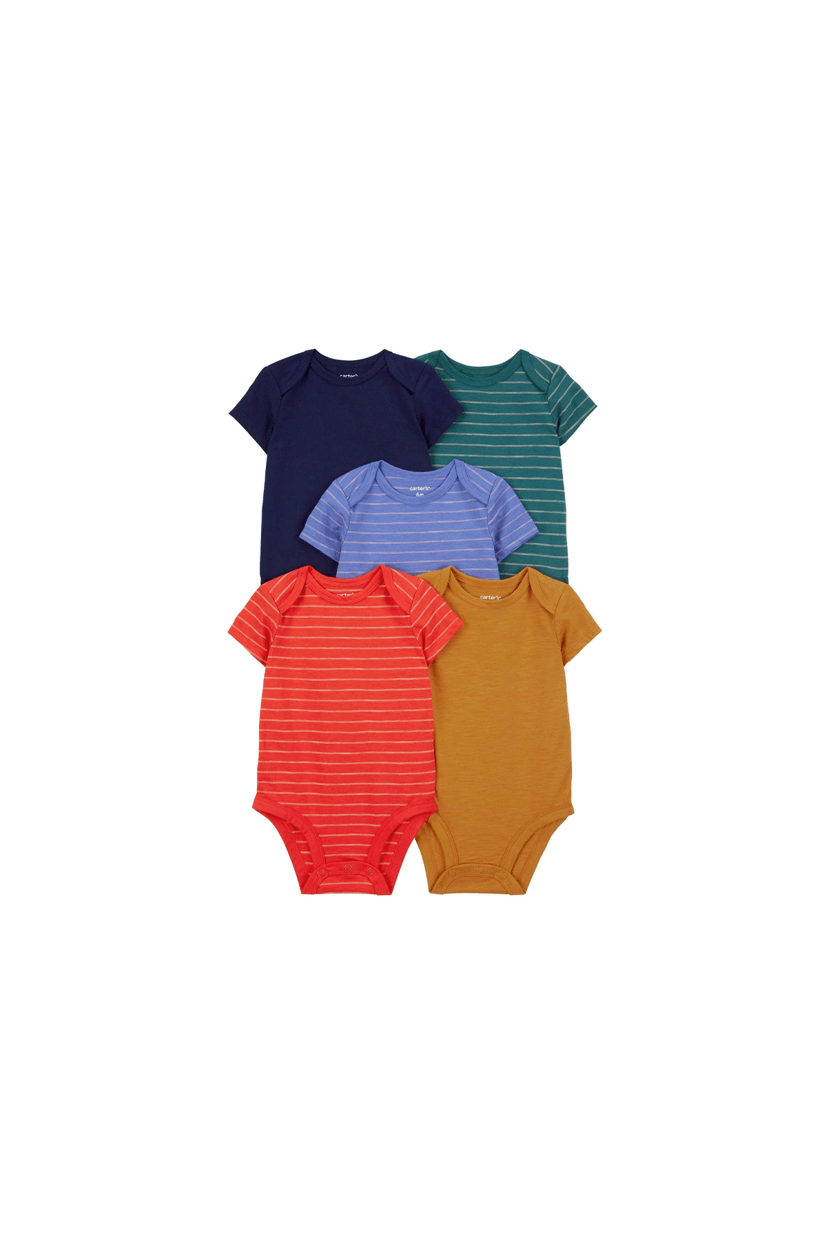 Carter's Layette Erkek Bebek 5'li Kısa Kollu Body Renkli