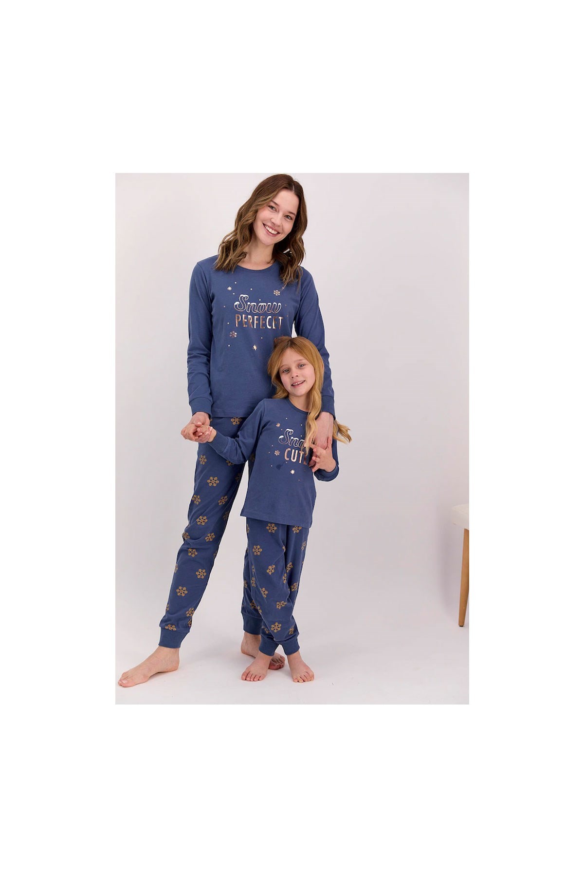 Arnetta Snow Funny İndigo Kız Çocuk Uzun Kol Pijama Takımı