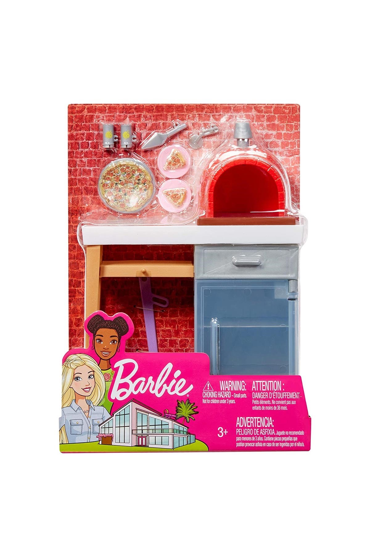 Barbie'nin Ev Dışı Dekorasyon Aksesuarları - Taş Fırın Seti FXG39