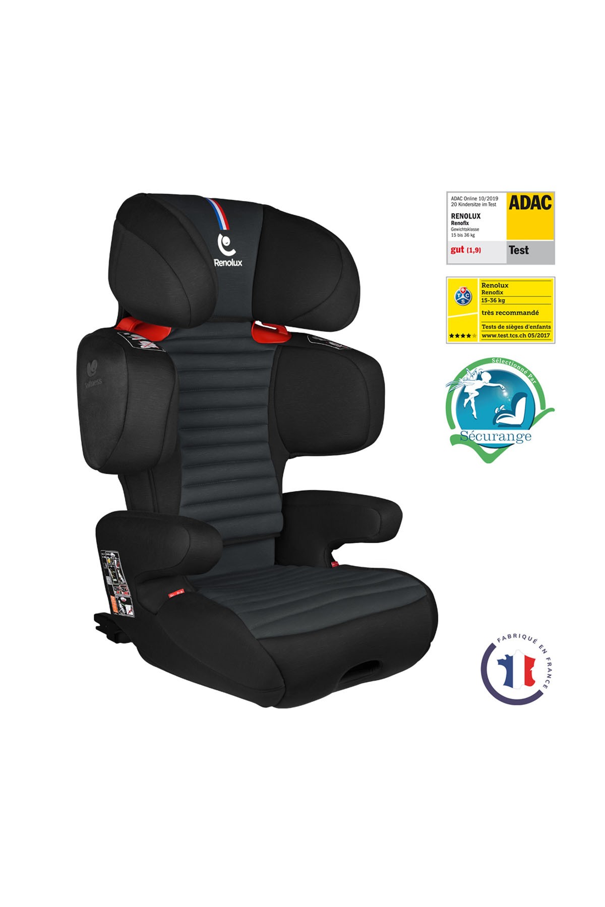 Renolux Renofix Softness Isofix 100 - 150 Cm (15-36 Kg) Oto Koltuğu Siyah