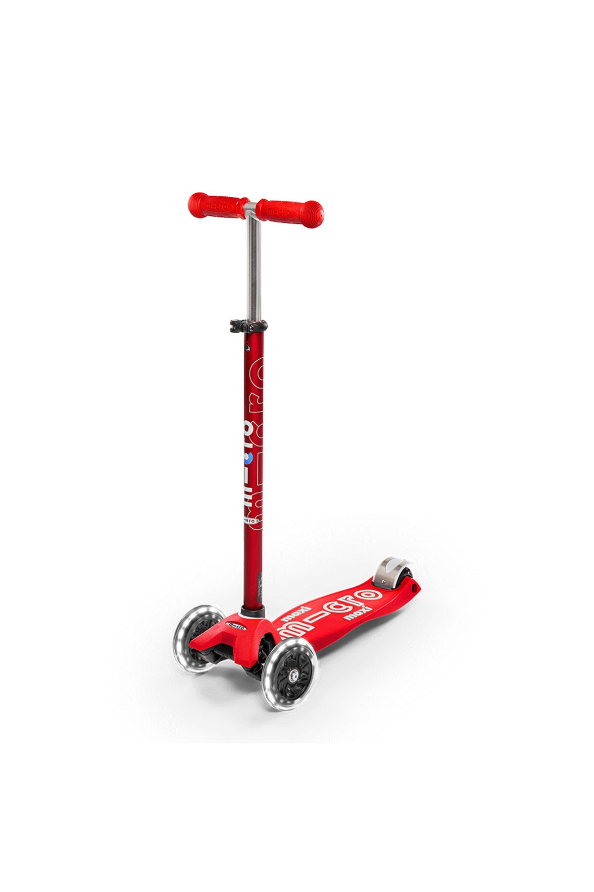 Micro Maxi Micro Deluxe LED 3 Tekerlekli Scooter Red