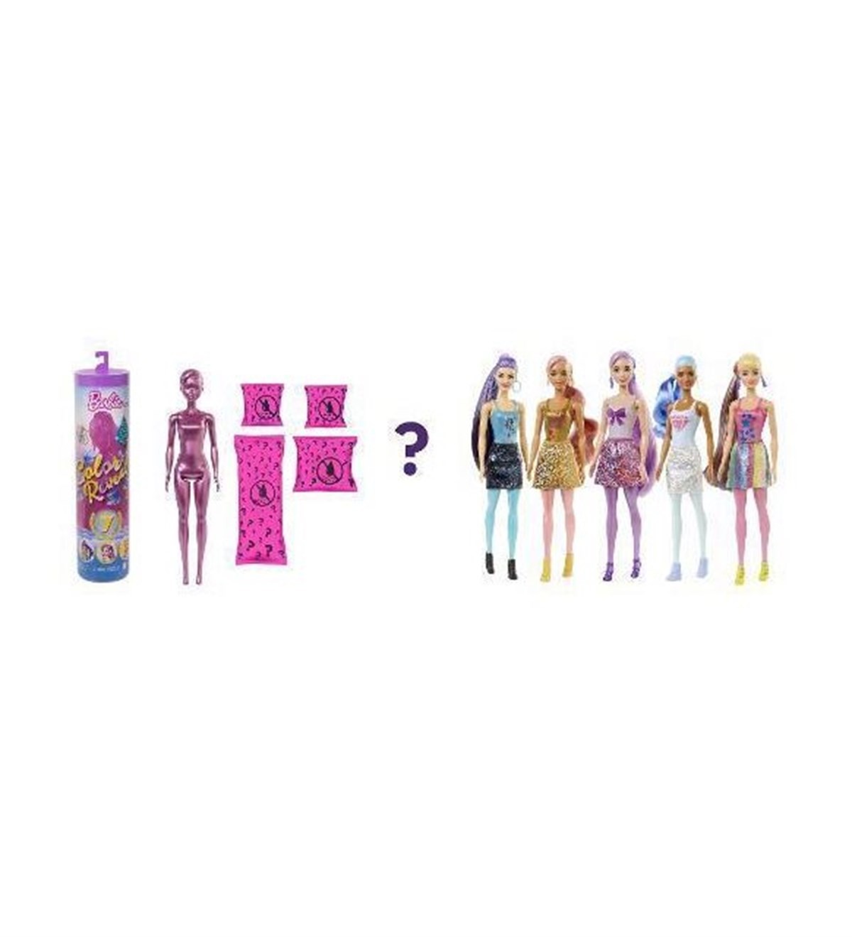 Barbie Color Reveal Renk Değiştiren Sürpriz Barbie Işıltılı Bebekler Serisi GTR93