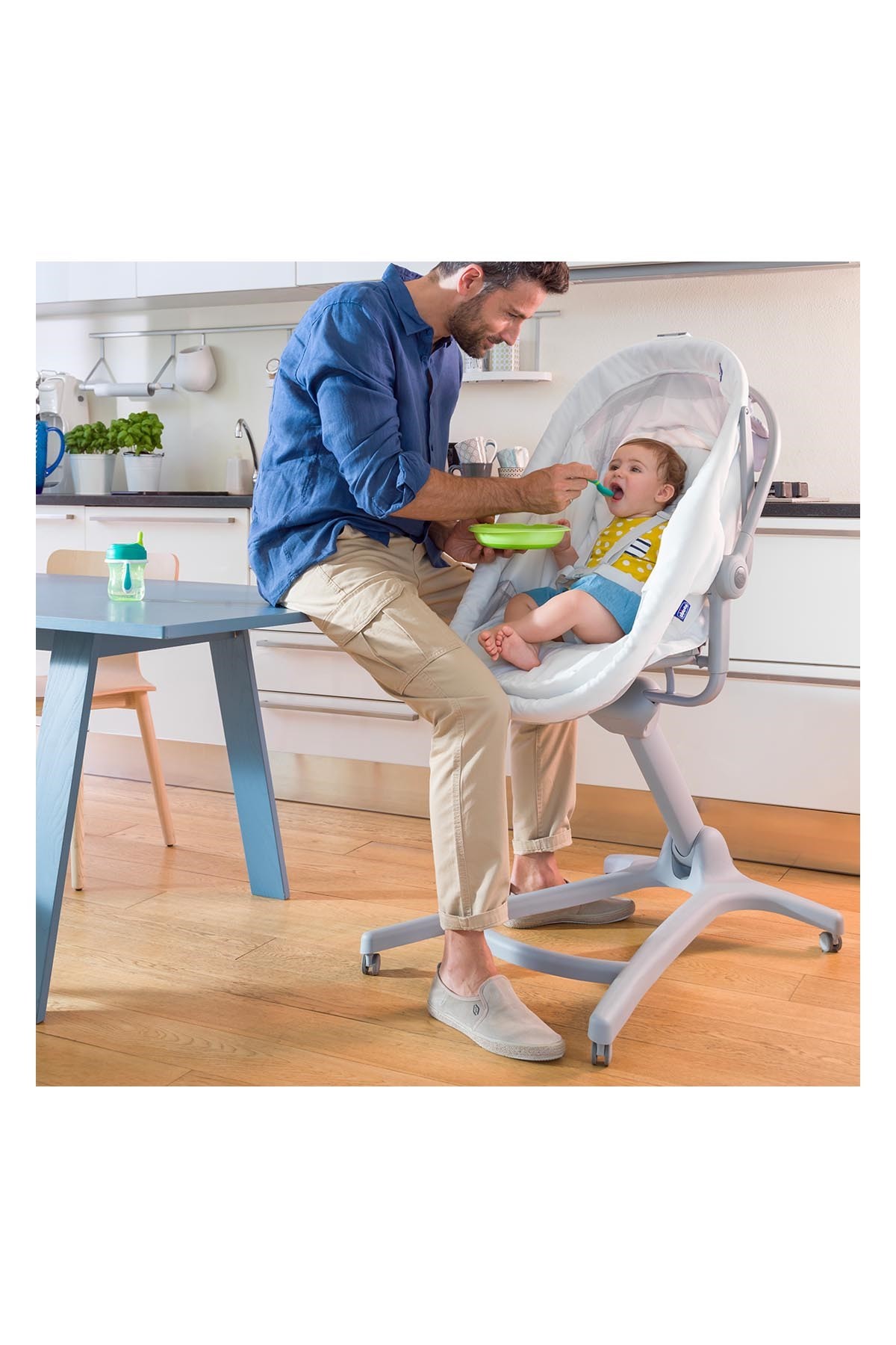 Chicco Baby Hug Air 4 in 1 Stone Açık Mavi Bebek Beşiği