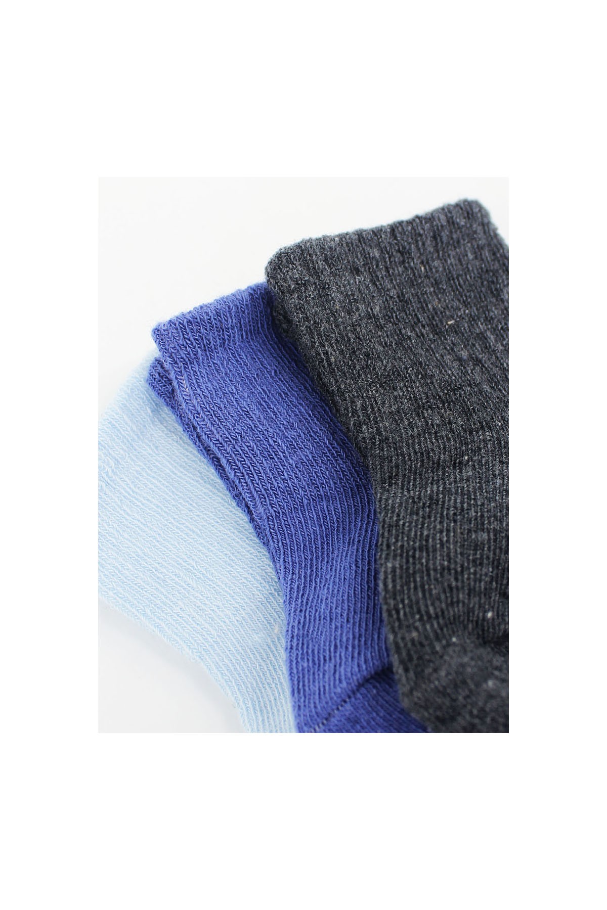 Bistyle 3'lü Penye Bebek Çorabı Lacivert Mavi Çok Renkli