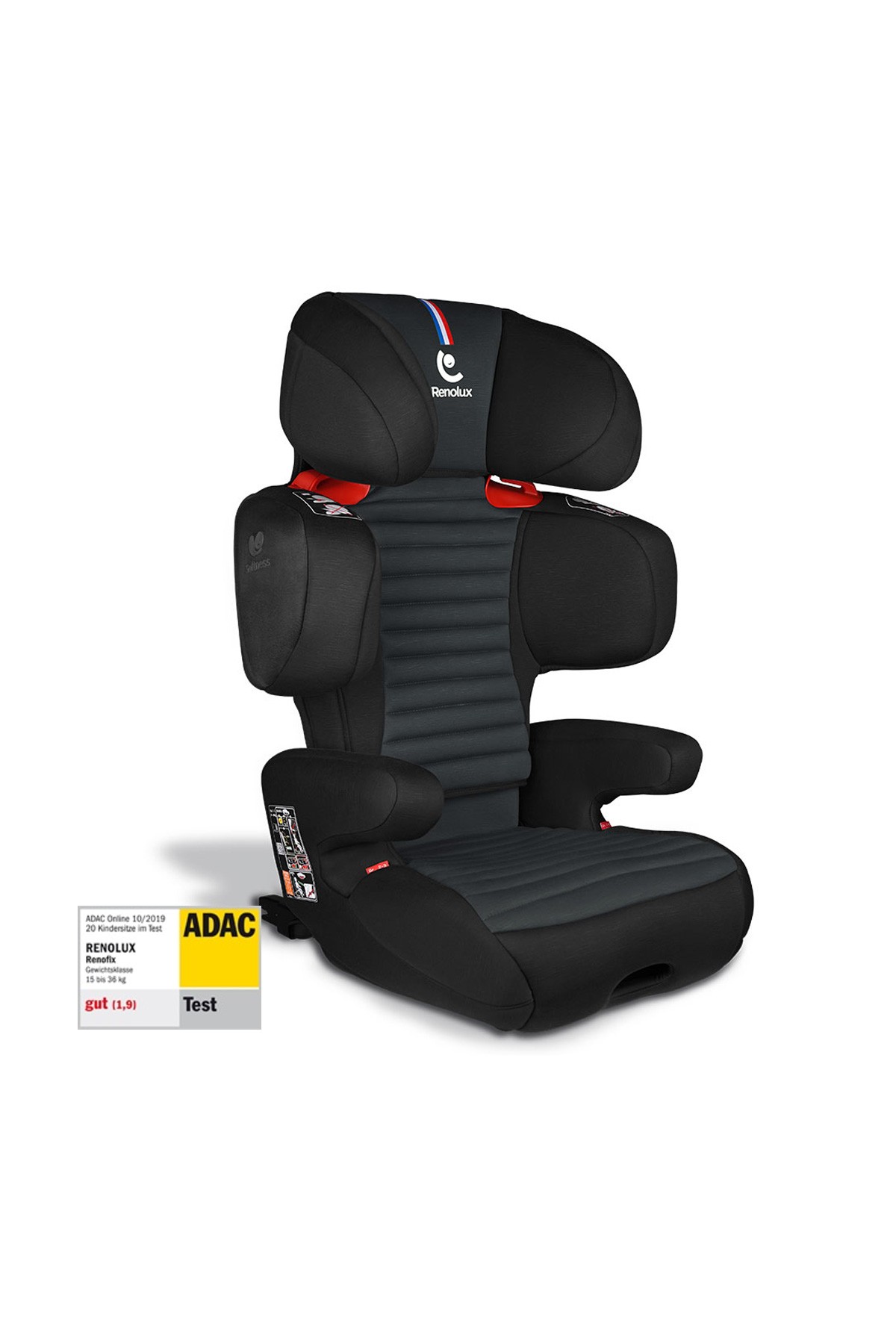 Renolux Renofix Softness Isofix 100 - 150 Cm (15-36 Kg) Oto Koltuğu Siyah