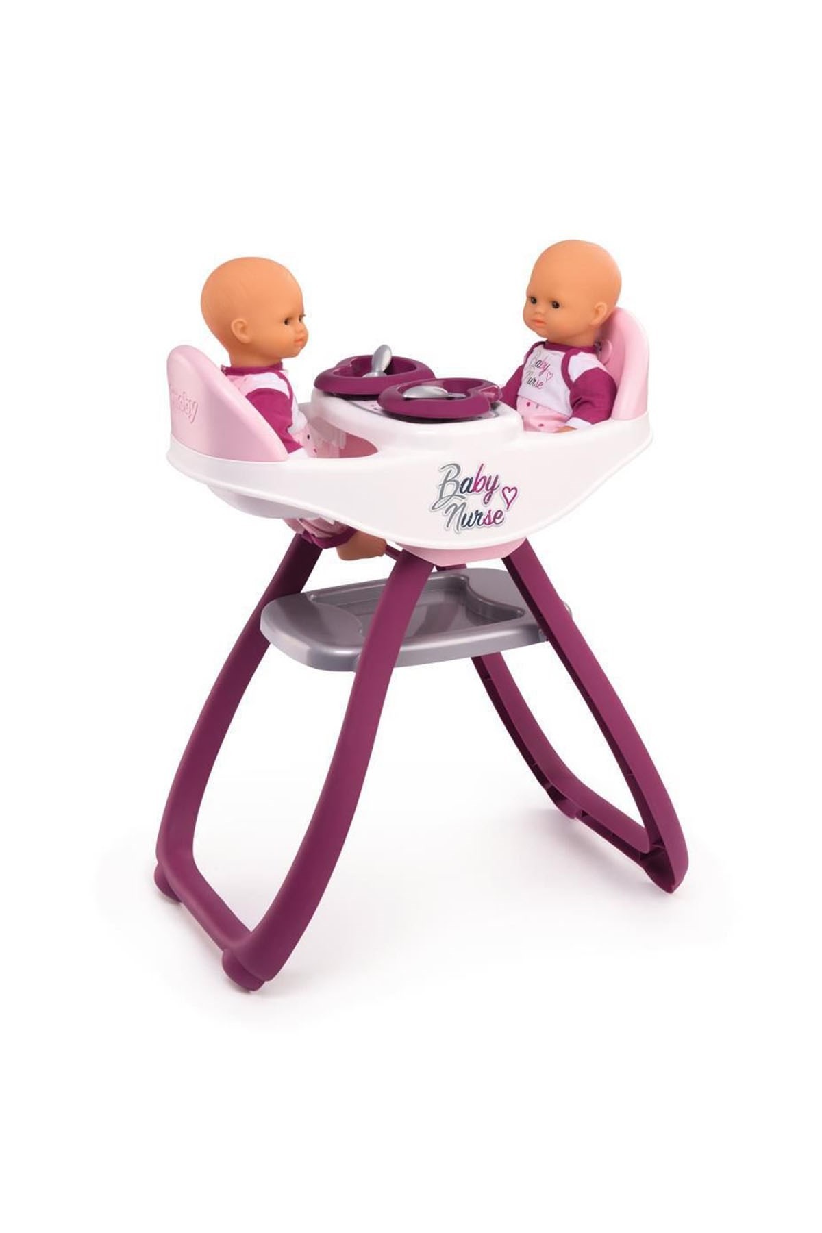 Smoby Baby Nurse İkiz Bebek Oyuncak Mama Sandalyesi Pembe
