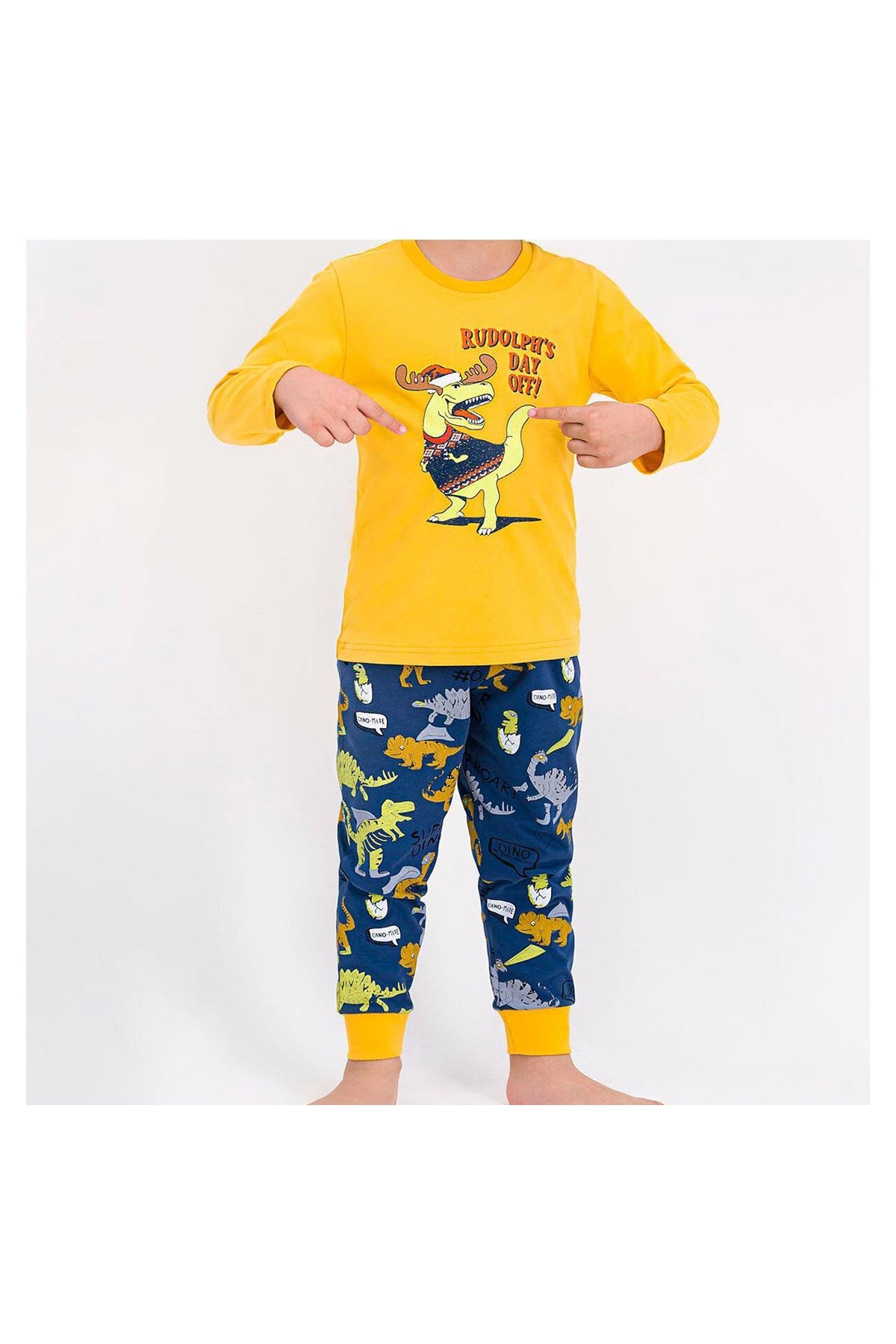 Roly Poly Erkek Çocuk Pijama Takımı Sarı