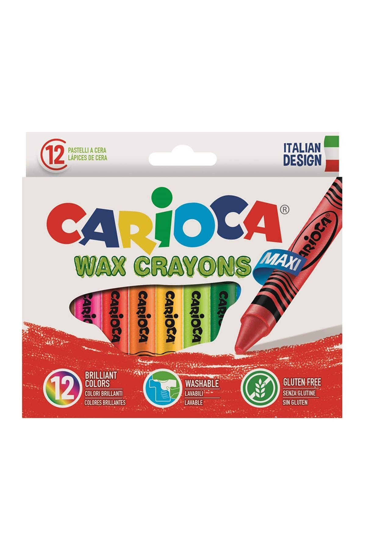 Carioca Jumbo Elleri Kirletmeyen Yıkanabilir Pastel Boya Kalemi 12li