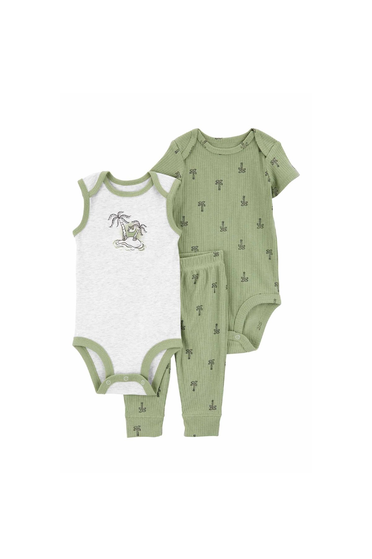 Carter's Layette Erkek Bebek 3'ü Set Palmiye Yeşil