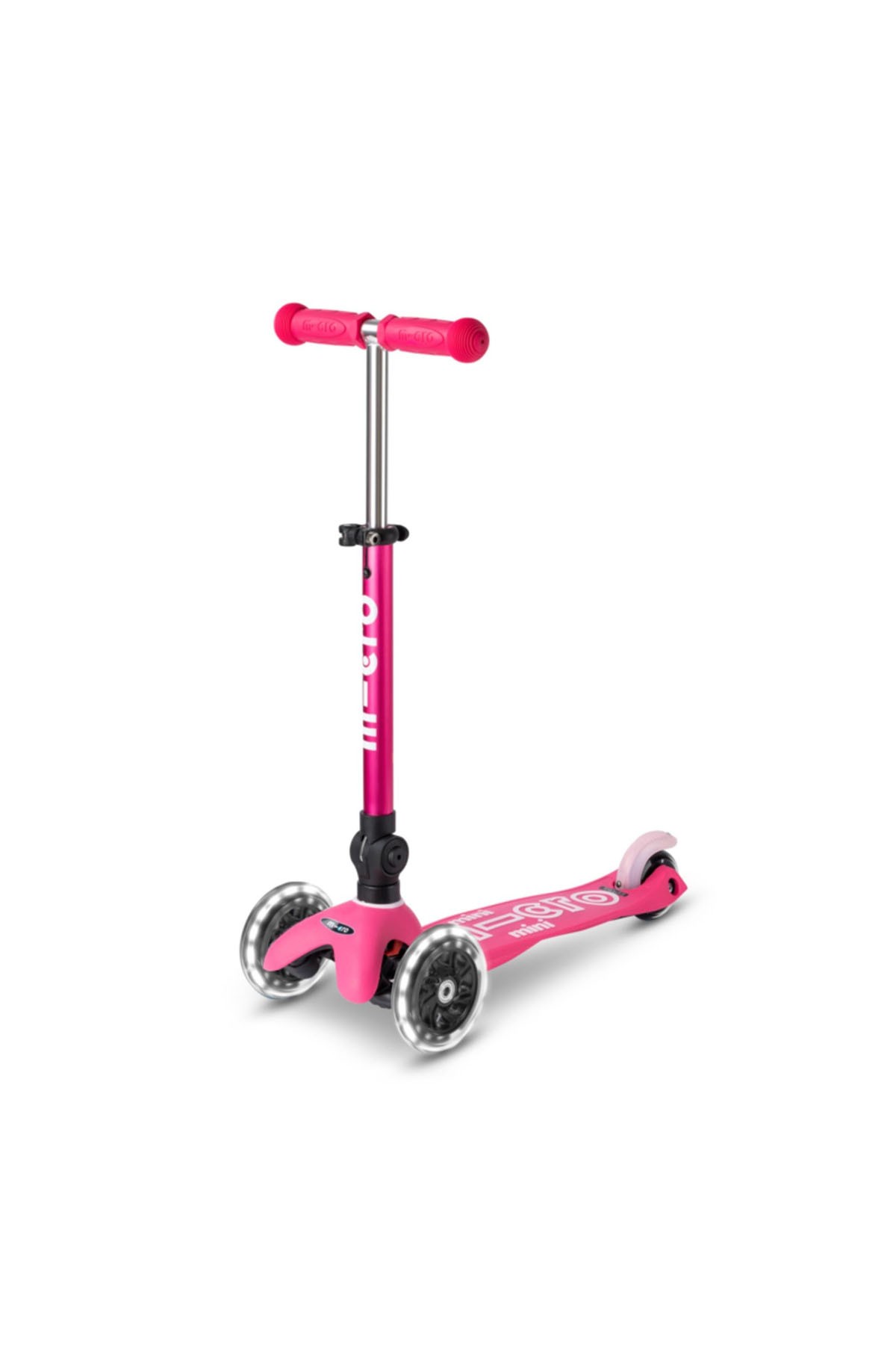 Mini Micro Scooter Deluxe Foldable LED Pink