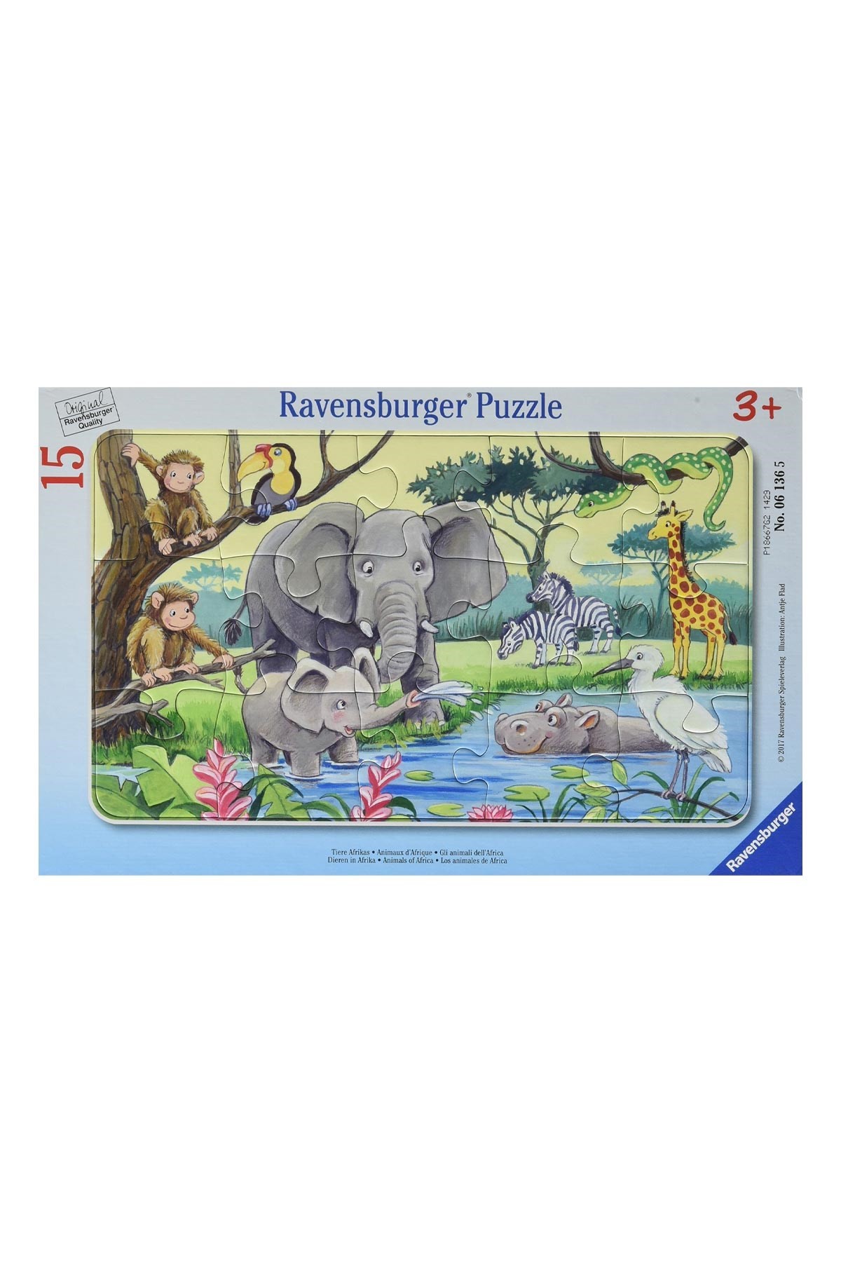 Ravensburger 15 Parçalı Çerçeveli Puzzle Hayvanlar-061365