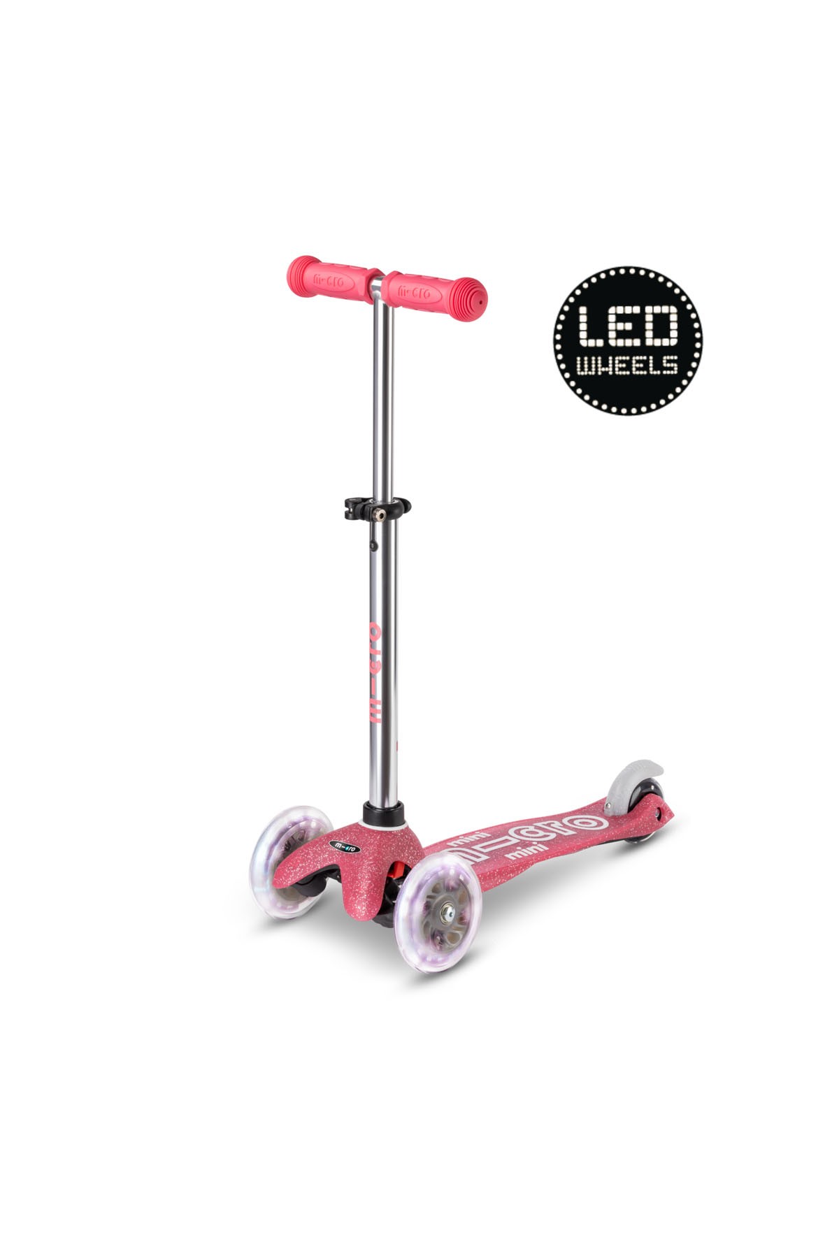 Micro Mini Micro 3 Tekerlekli Scooter Deluxe Fairy Glitter LED Pink