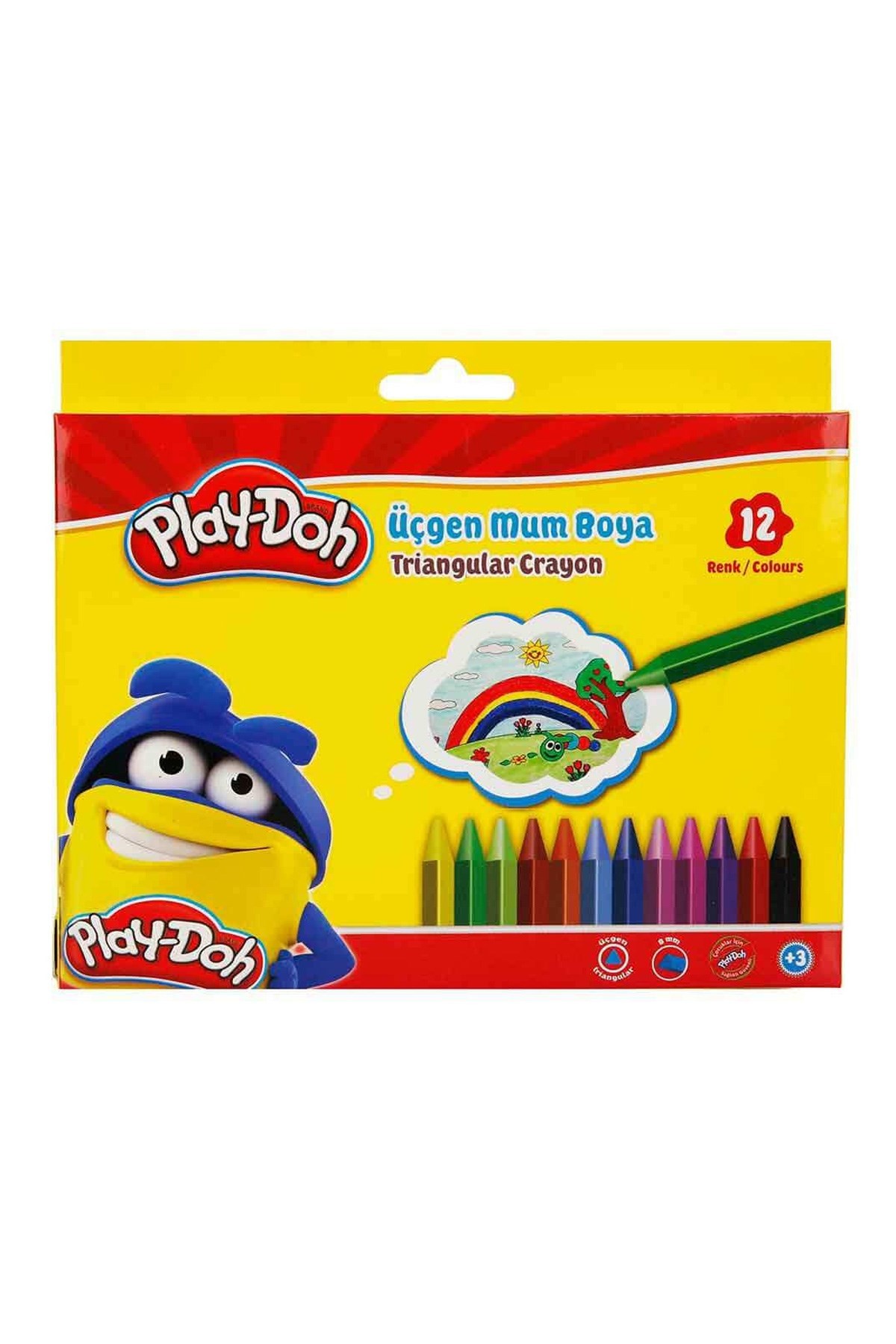 Play-Doh Üçgen Mum Boya 12 Renk