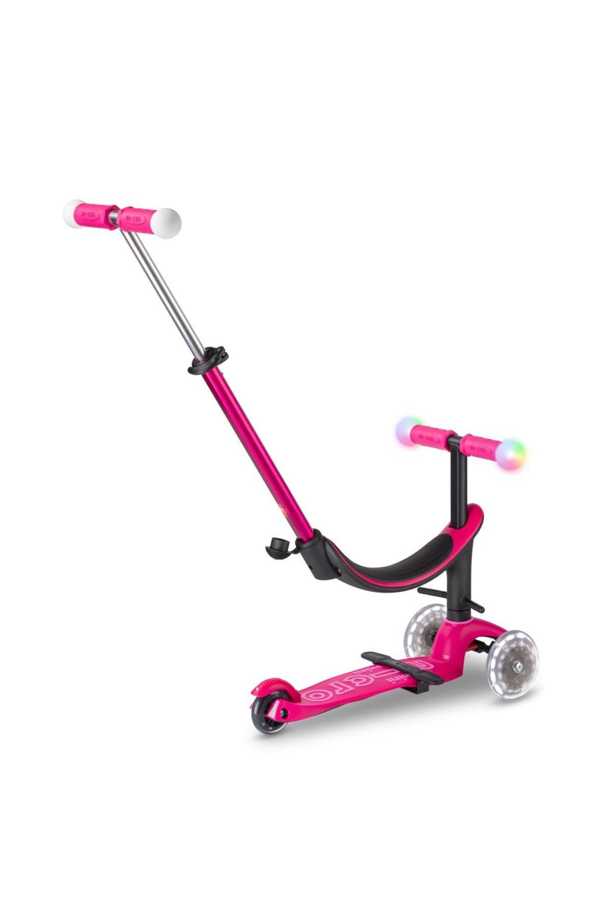 Micro Mini2Grow Deluxe Magic LED 3 Tekerlekli Scooter Pink