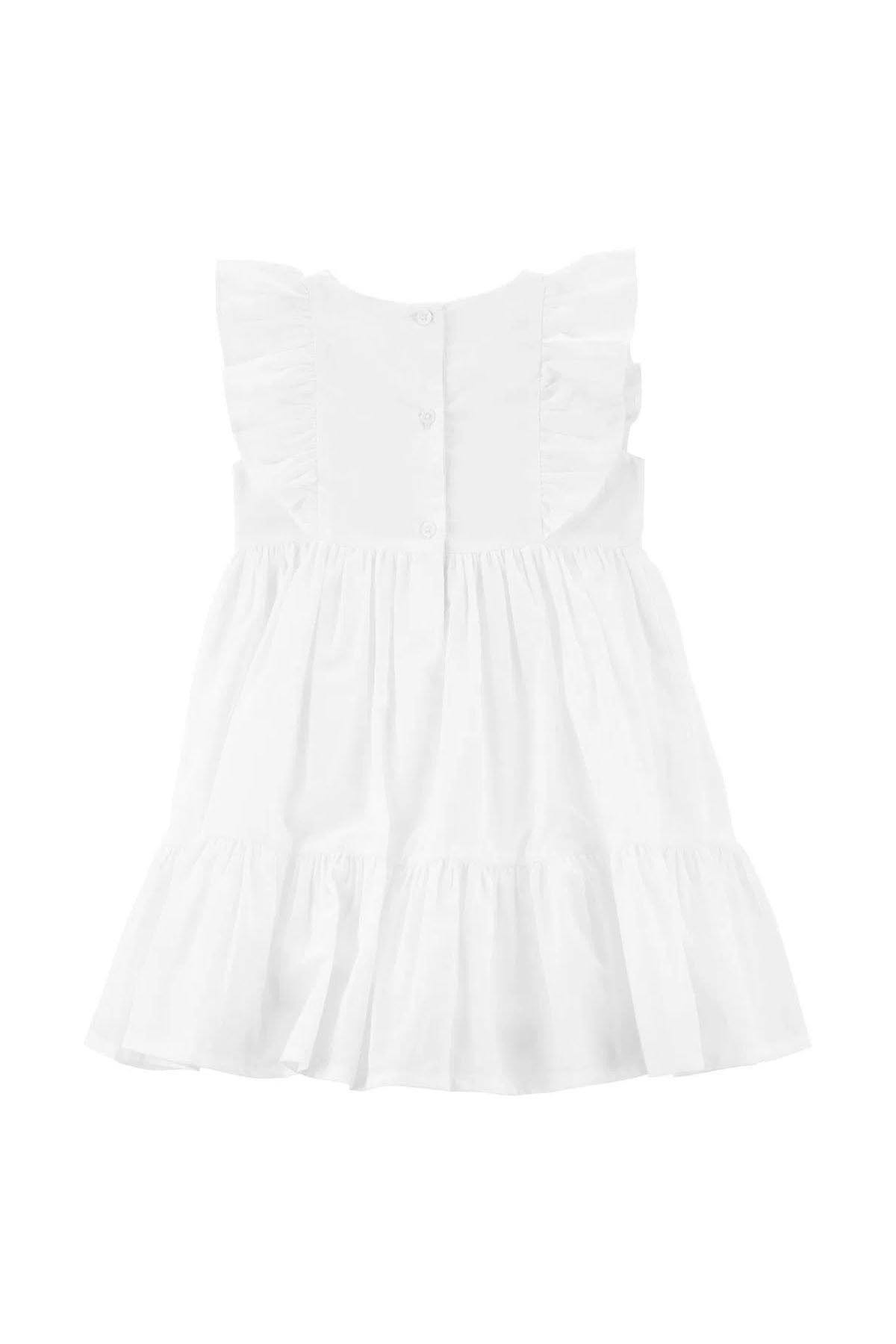 Carter's Küçük Kız Çocuk Fırfırlı Elbise Beyaz