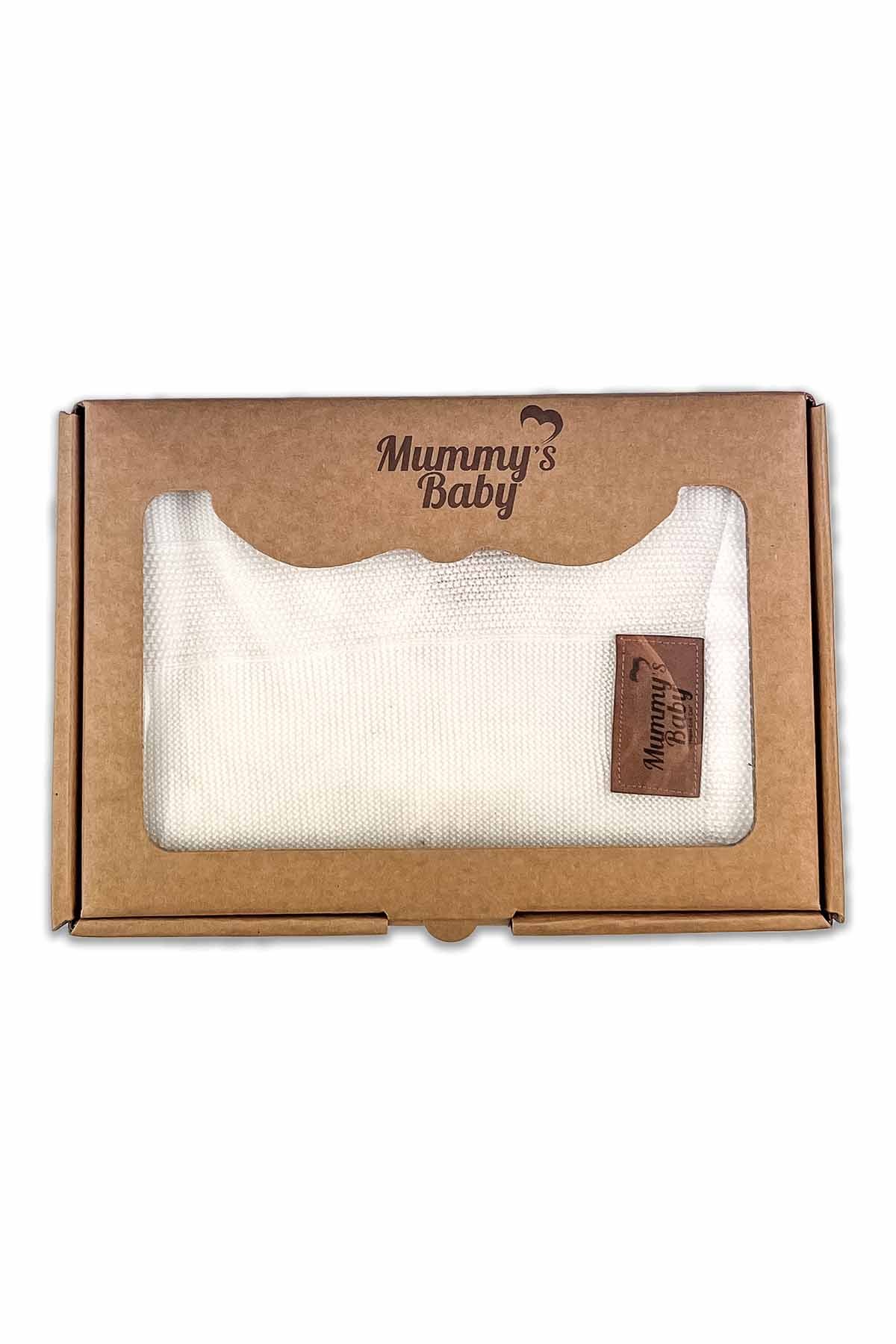 Mummy's Baby Tencel Örgü Bebek Battaniyesi 80x100 Ekru