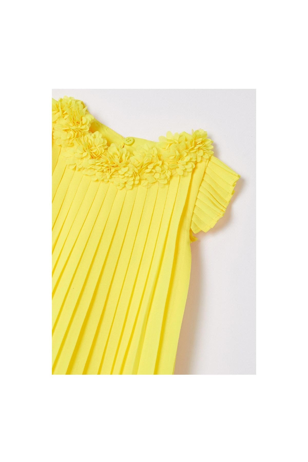 Mayoral Elbise Ekose Çiçekli Sarı