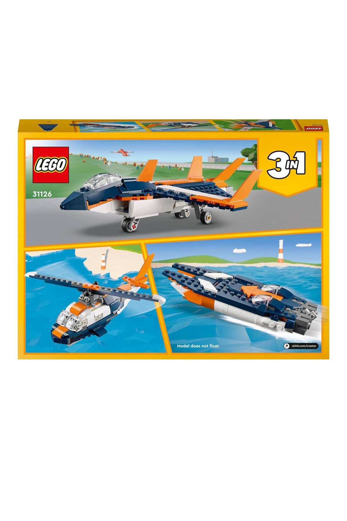 Lego Creator 3’ü 1 Arada Süpersonik Jet 31126