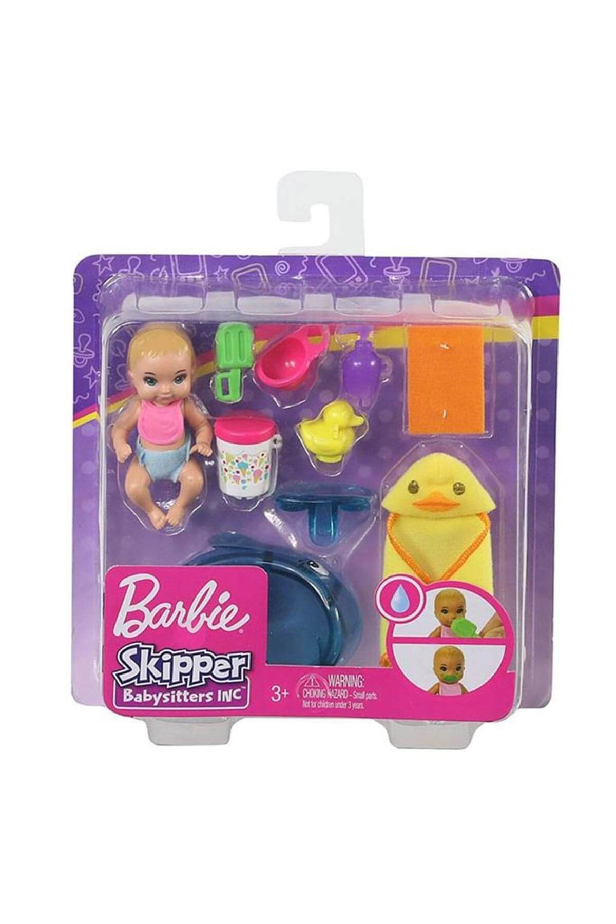 Barbie Bebek Bakıcısı Özellikli Minik Bebekler Beslenme ve Banyo Zamanı GHV84