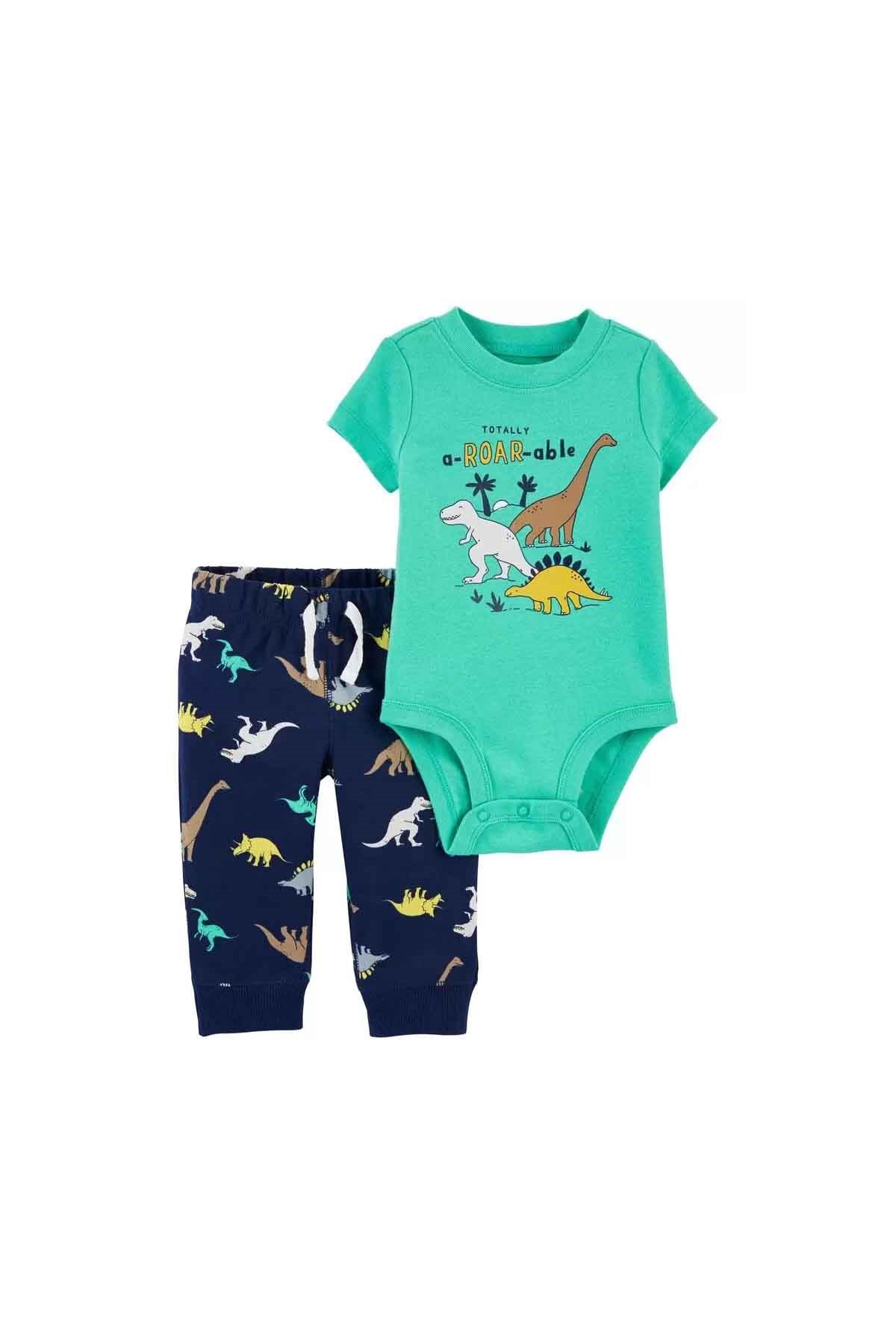 Carter's Erkek Bebek 2'li Dinozor Desenli Body Ve Pantolon Set