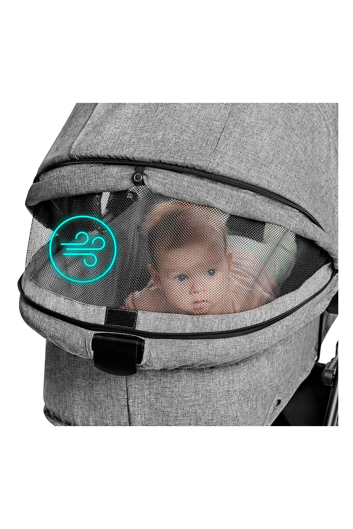 Kinderkraft XMOOV Travel Sistem Bebek Arabası Grey