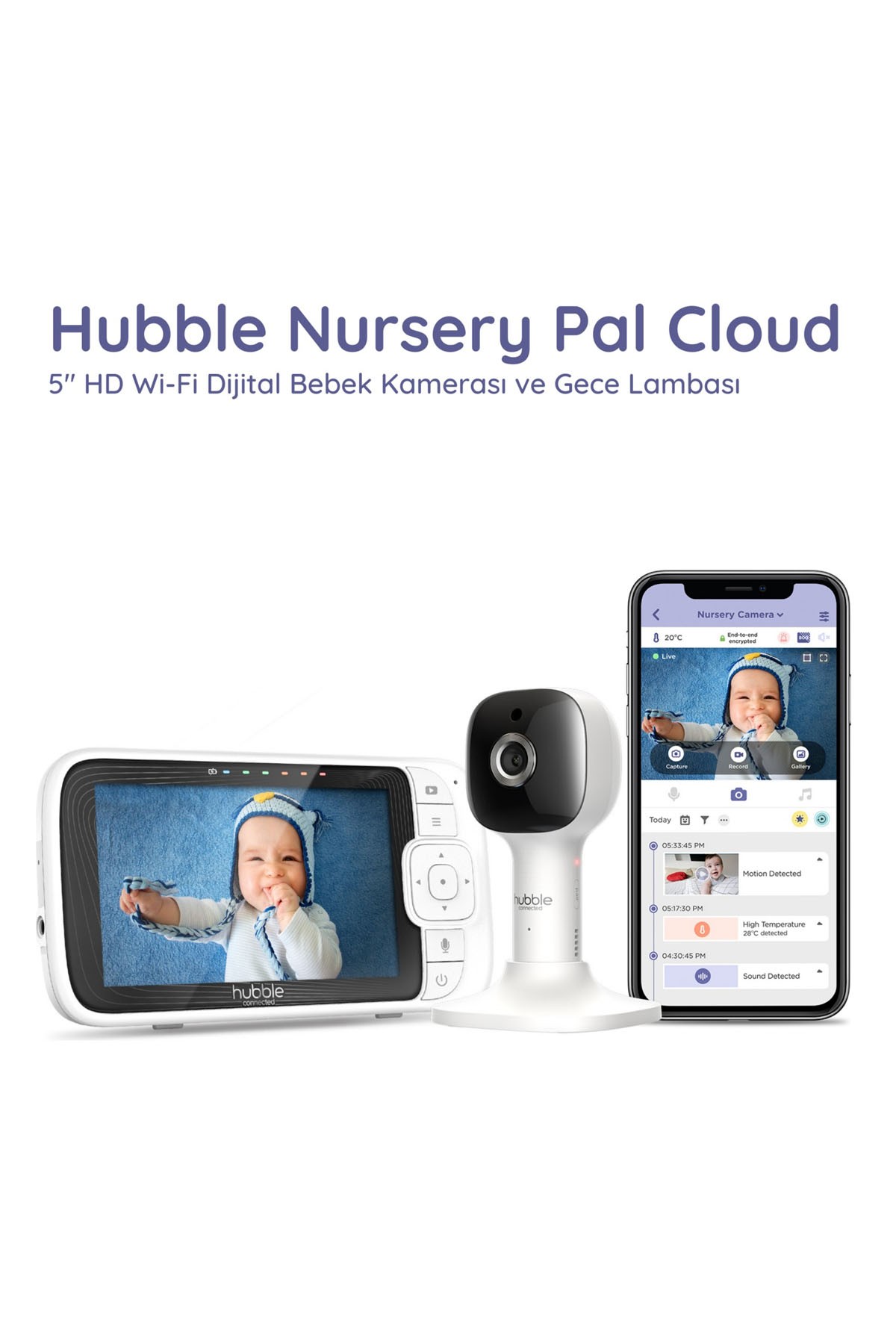 Hubble Nursery Pal Cloud Wifi-Connect 5’’ Dijital Ekranlı Bebek Kamerası