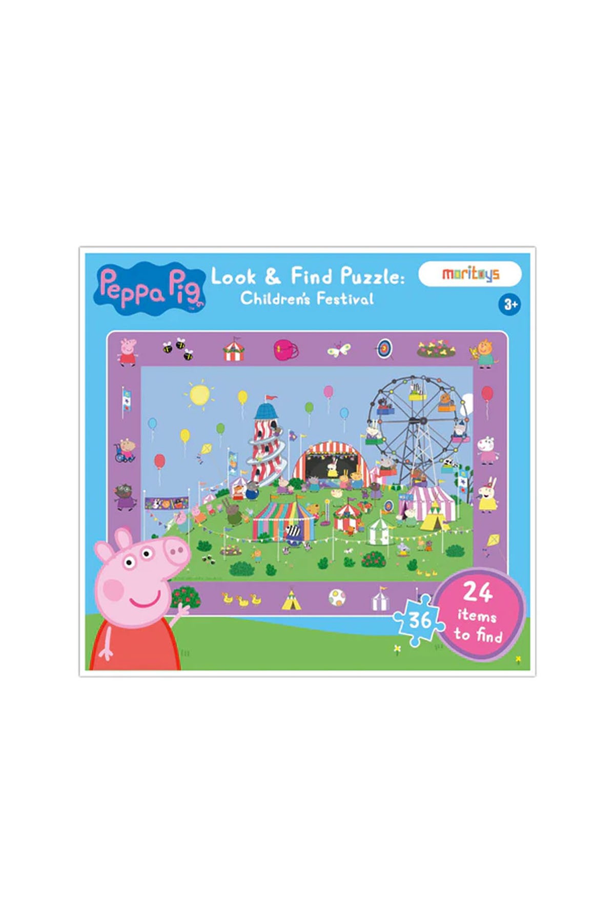 Moritoys Peppa Pig Look & Find Puzzle: Children's Festival 36 Parça Yapboz ve Gözlem Oyunu