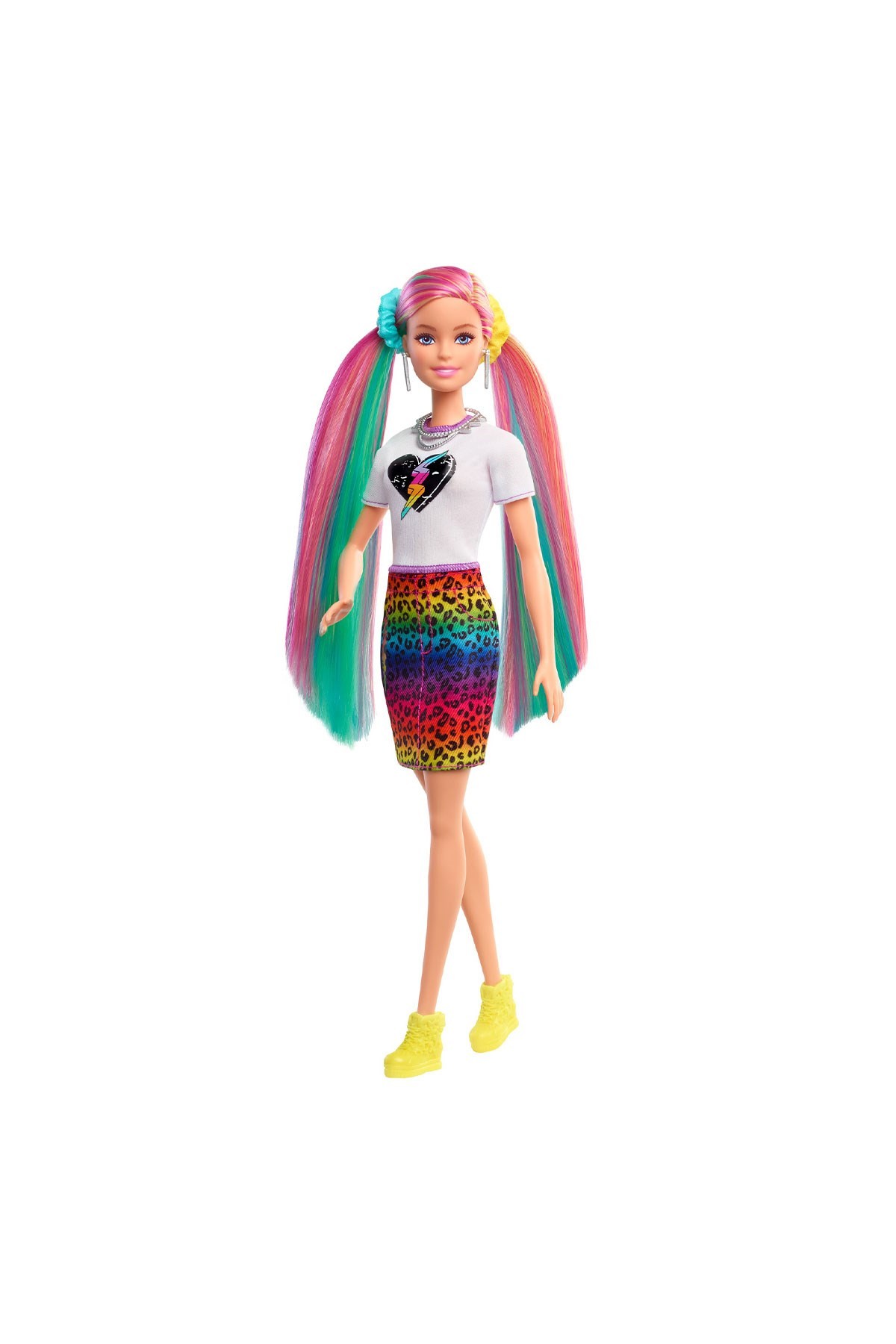 Barbie Leopar Desenli Saçlar Bebeği GRN81