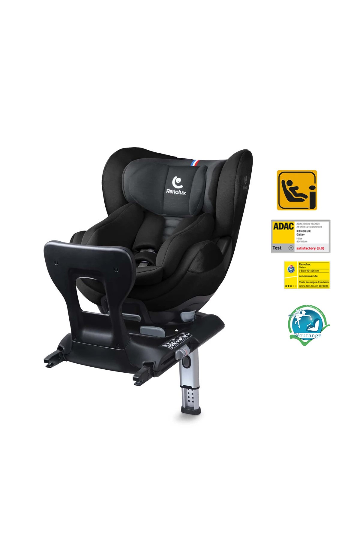 Renolux Gaia I-Size Softness Isofix 40-105 cm (0-18 Kg) Oto Koltuğu Siyah