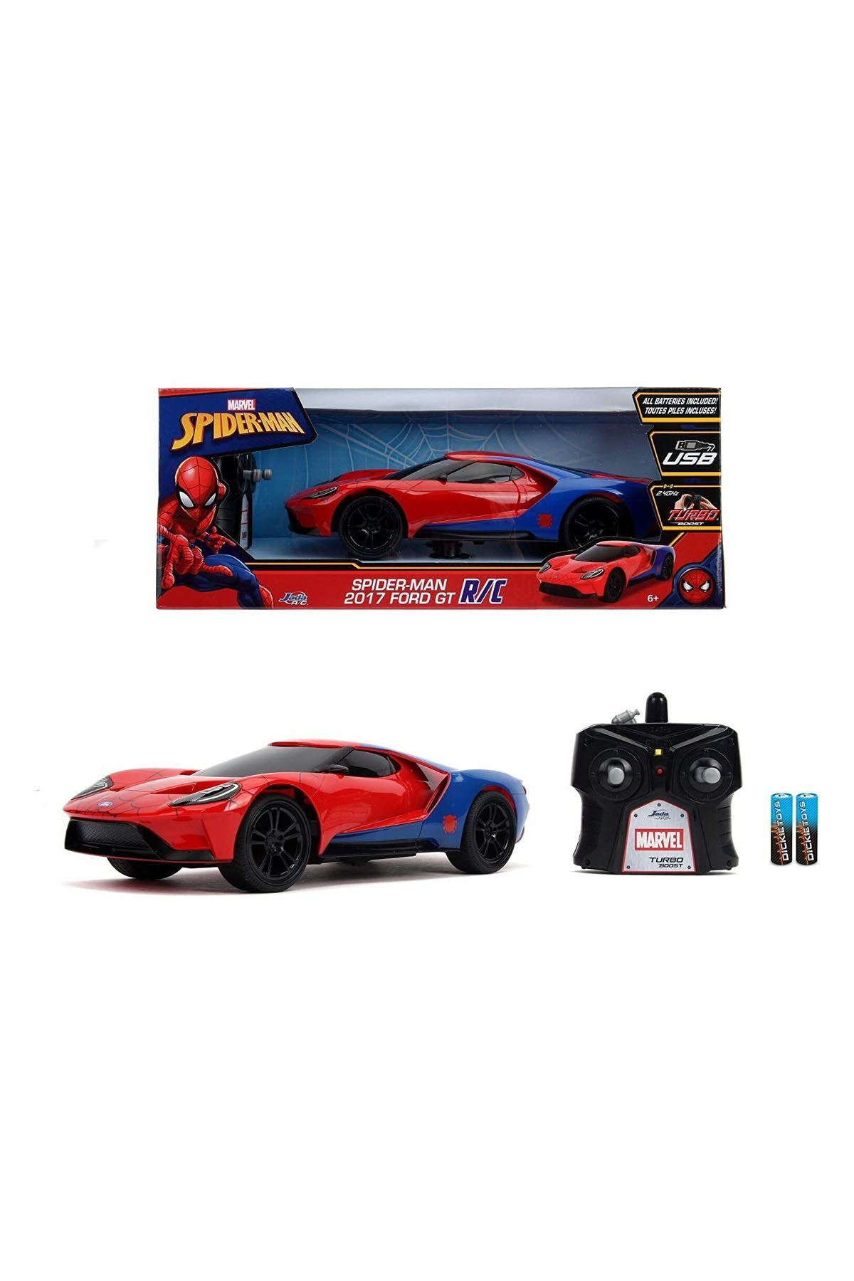Jada Toys RC Ford Gt 2017 Spiderman Araba 1:16