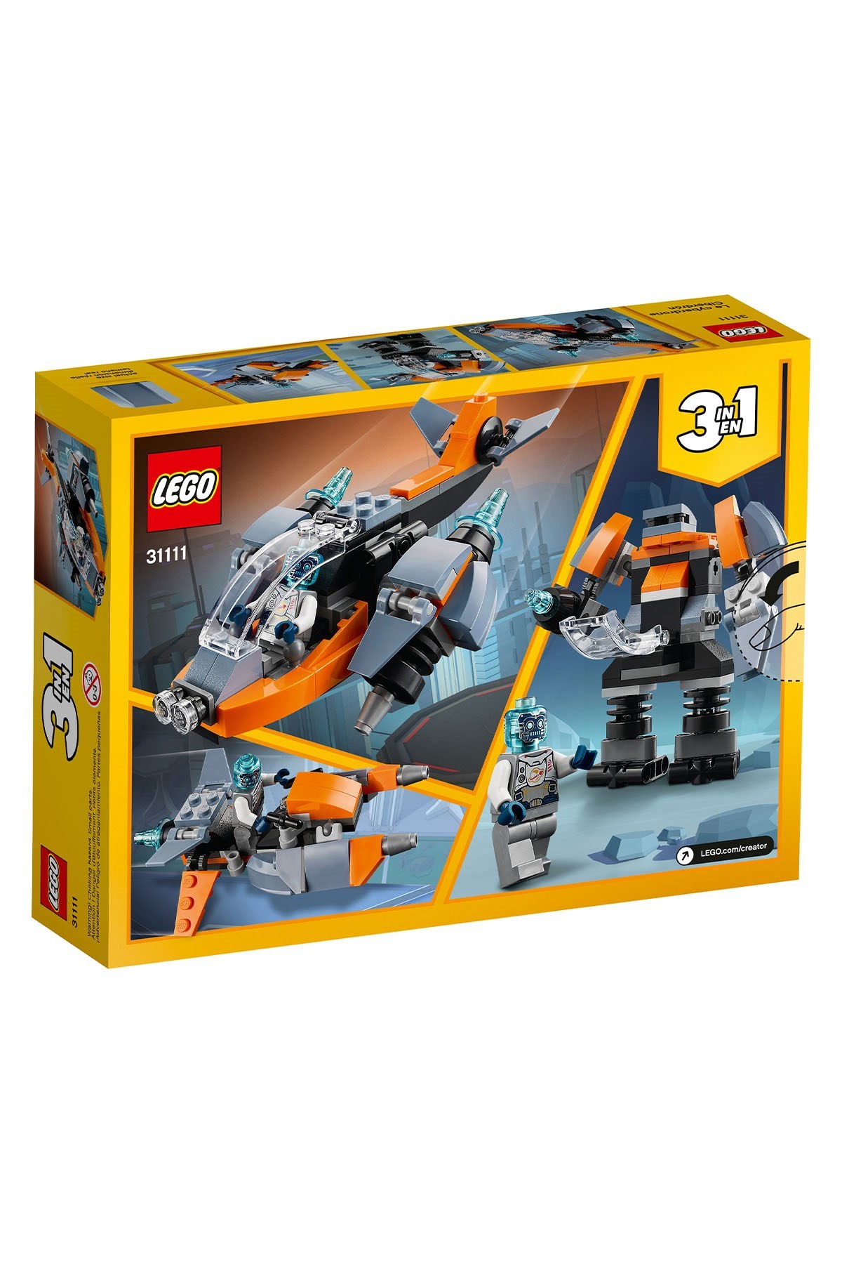 Lego Creator 3'ü 1 Arada Siber İnsansız Hava Aracı 31111
