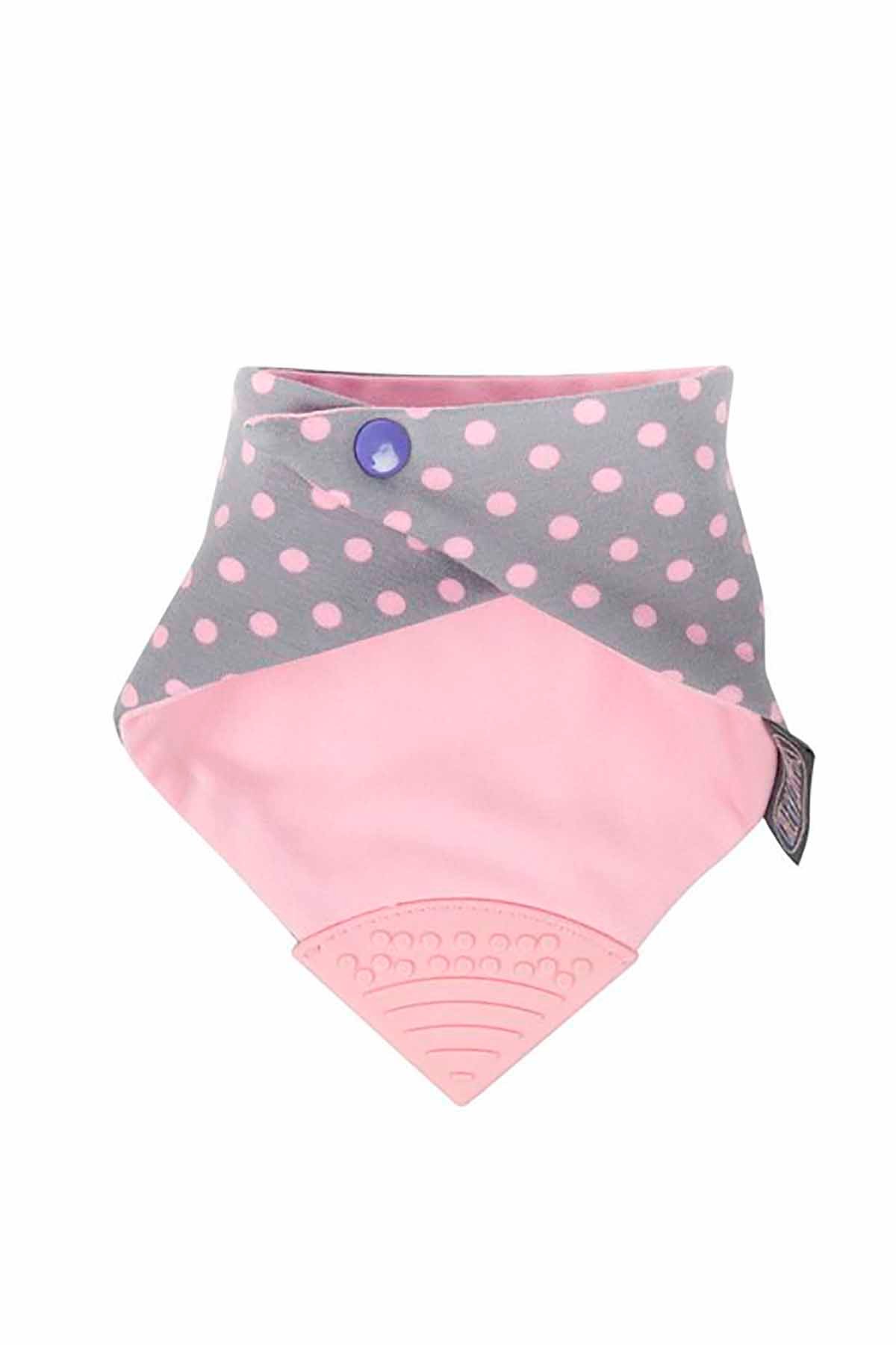 Cheeky Chompers Diş Kaşıyıcılı Önlük Polka Dot Pink