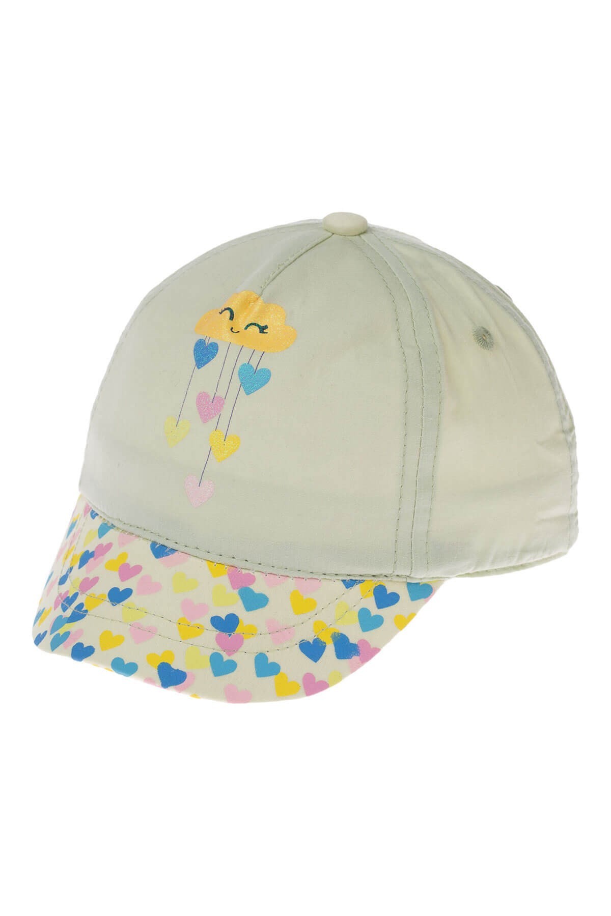 Kitti Kız Bebek Şapka Mint Bulutlu Kalpli