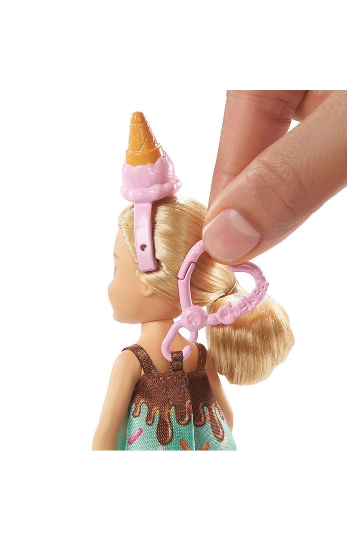 Barbie Kostümlü Chelsea ve Hayvancığı Oyun Setleri Dondurma Temalı