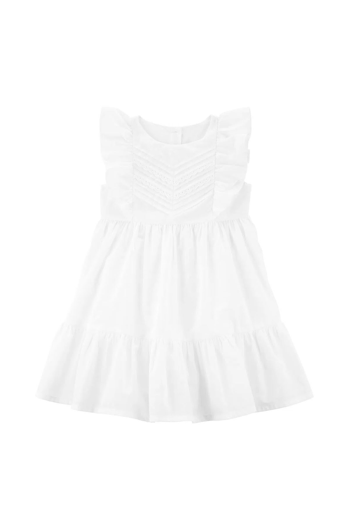 Carter's Küçük Kız Çocuk Fırfırlı Elbise Beyaz