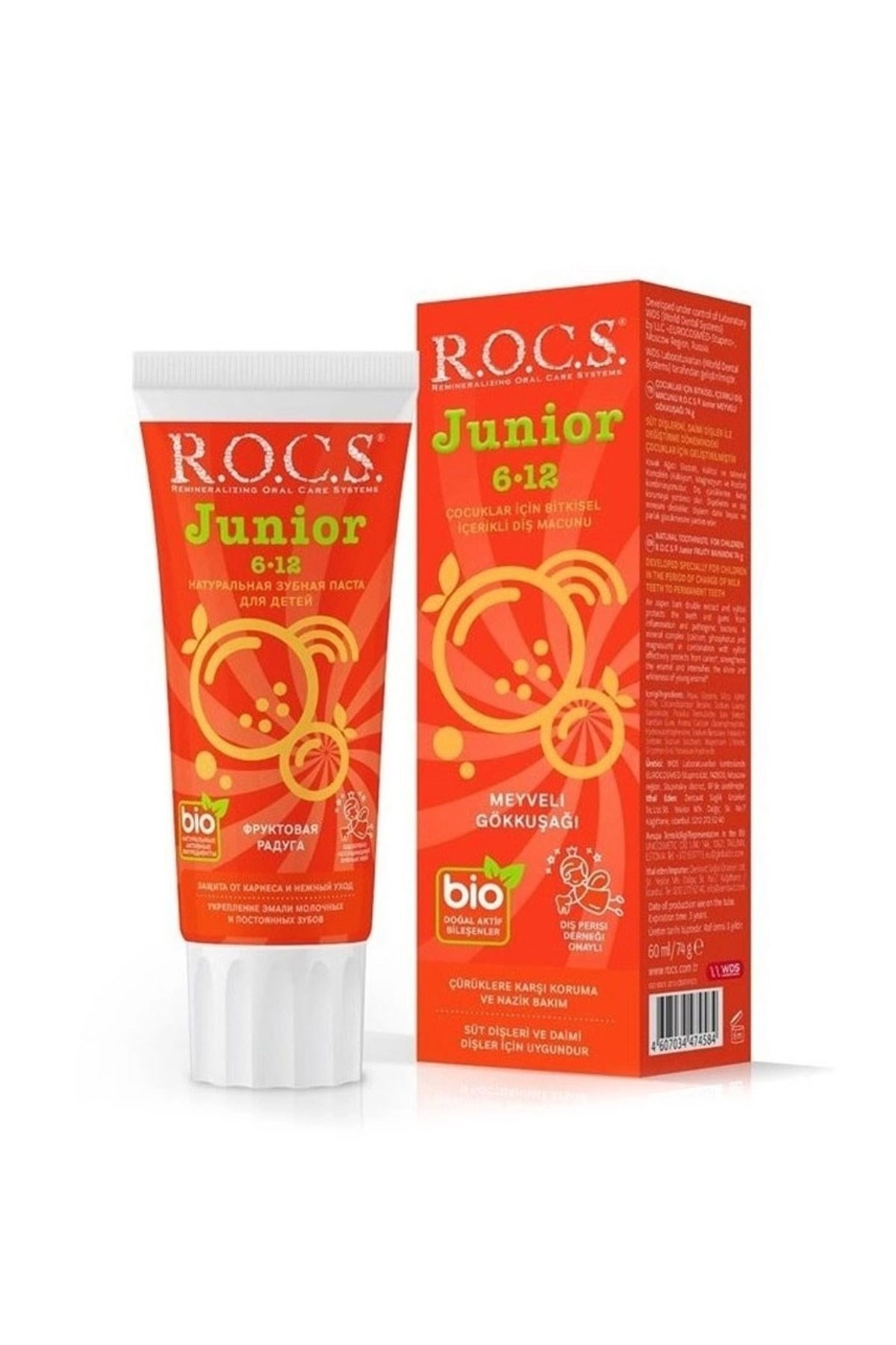 Rocs Junior Meyveli Gökkuşağı Diş Macunu 60 ml