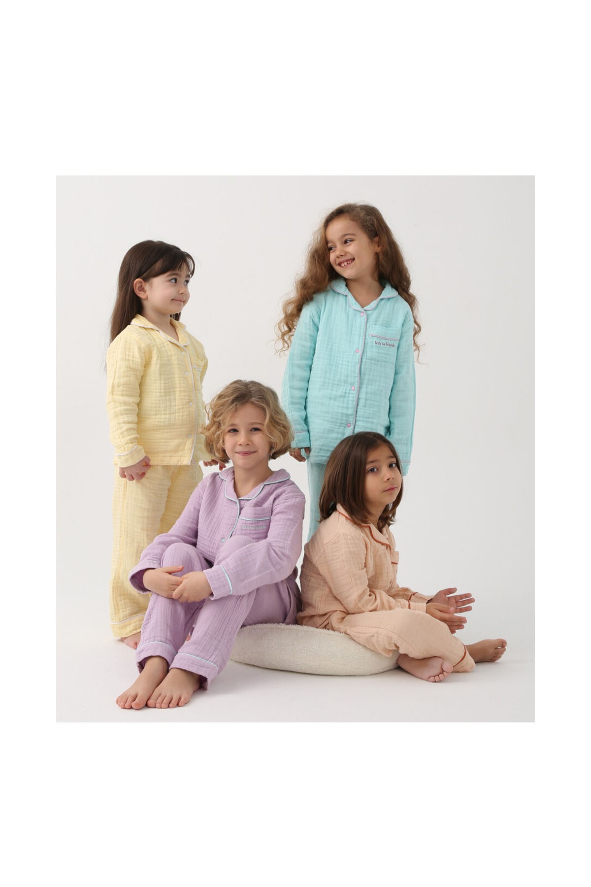 Let's Be Friends Organik Muslin Pijama Takımı Sarı