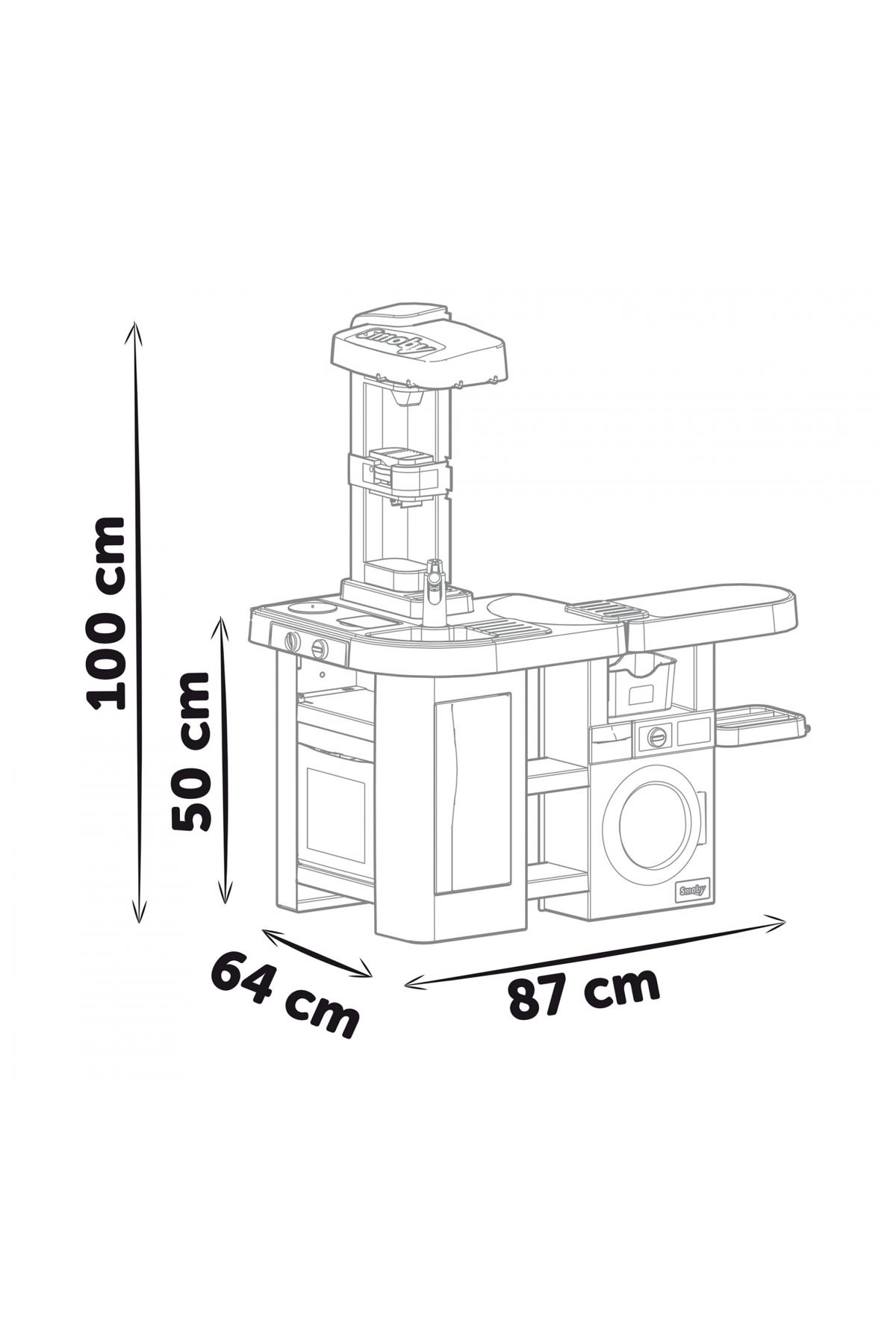 Smoby Tefal Stüdyo Çamaşır Makineli Mutfak Seti