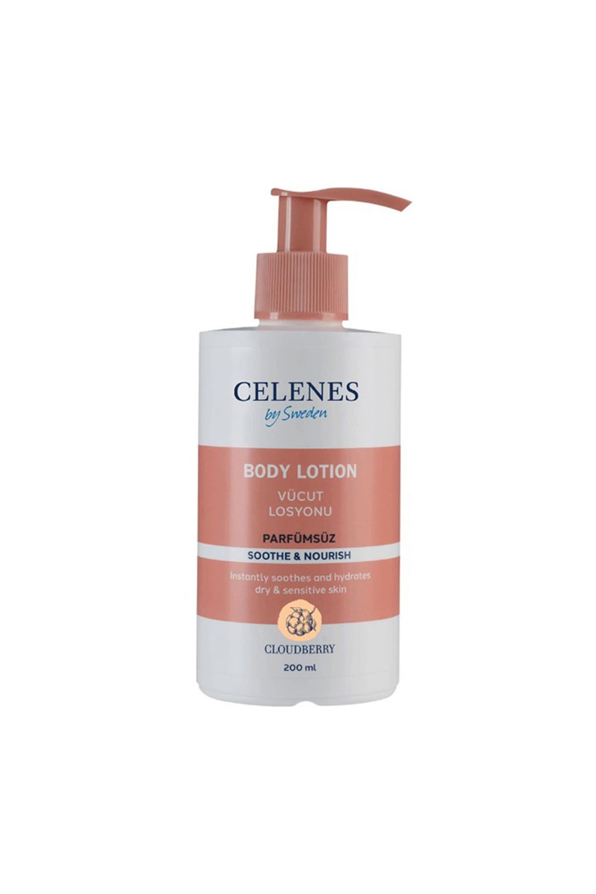 Celenes Cloudberry Vücut Losyonu Kuru/Hassas Ciler Parfümsüz