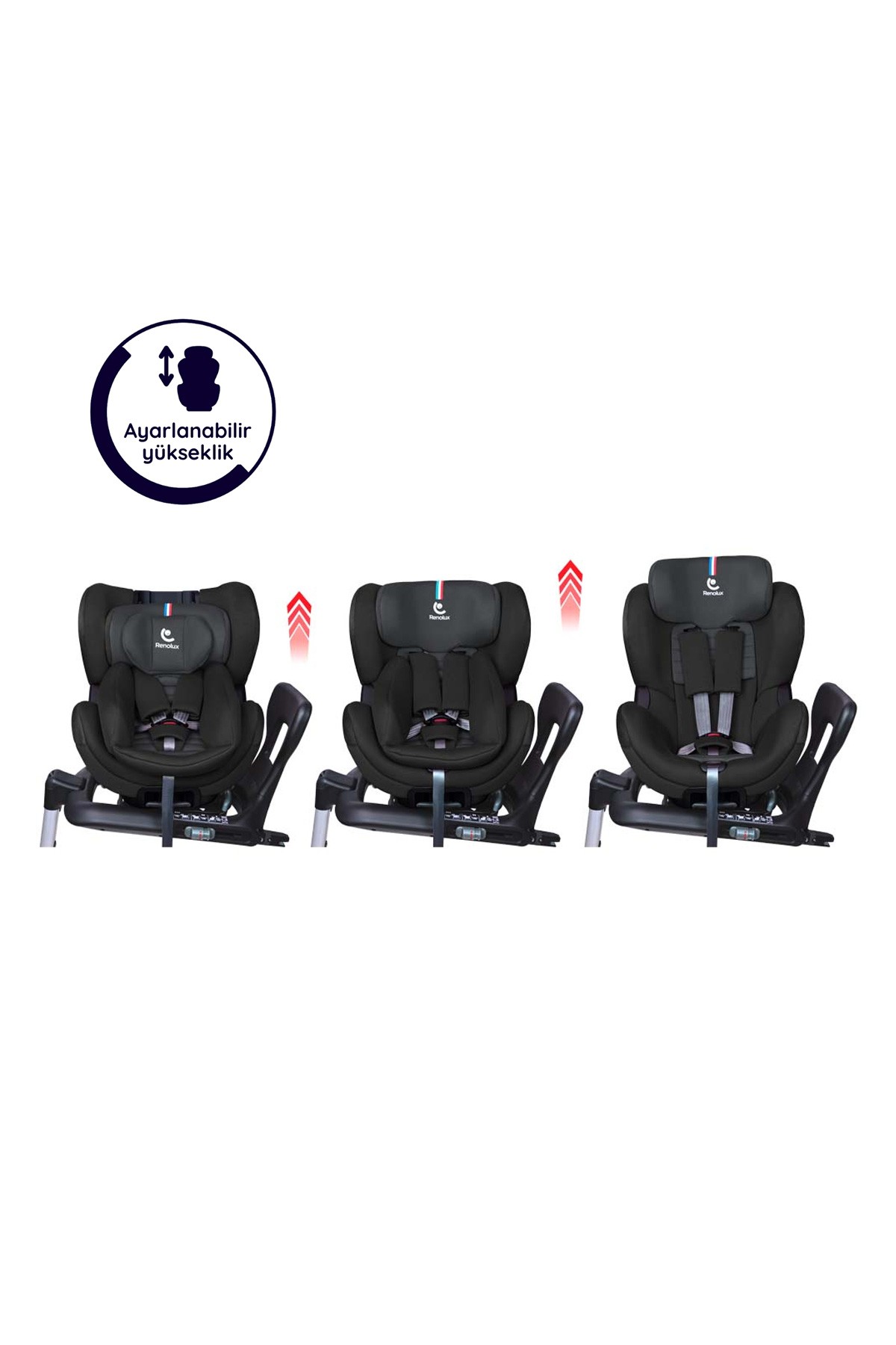 Renolux Gaia I-Size Softness Isofix 40-105 cm (0-18 Kg) Oto Koltuğu Siyah