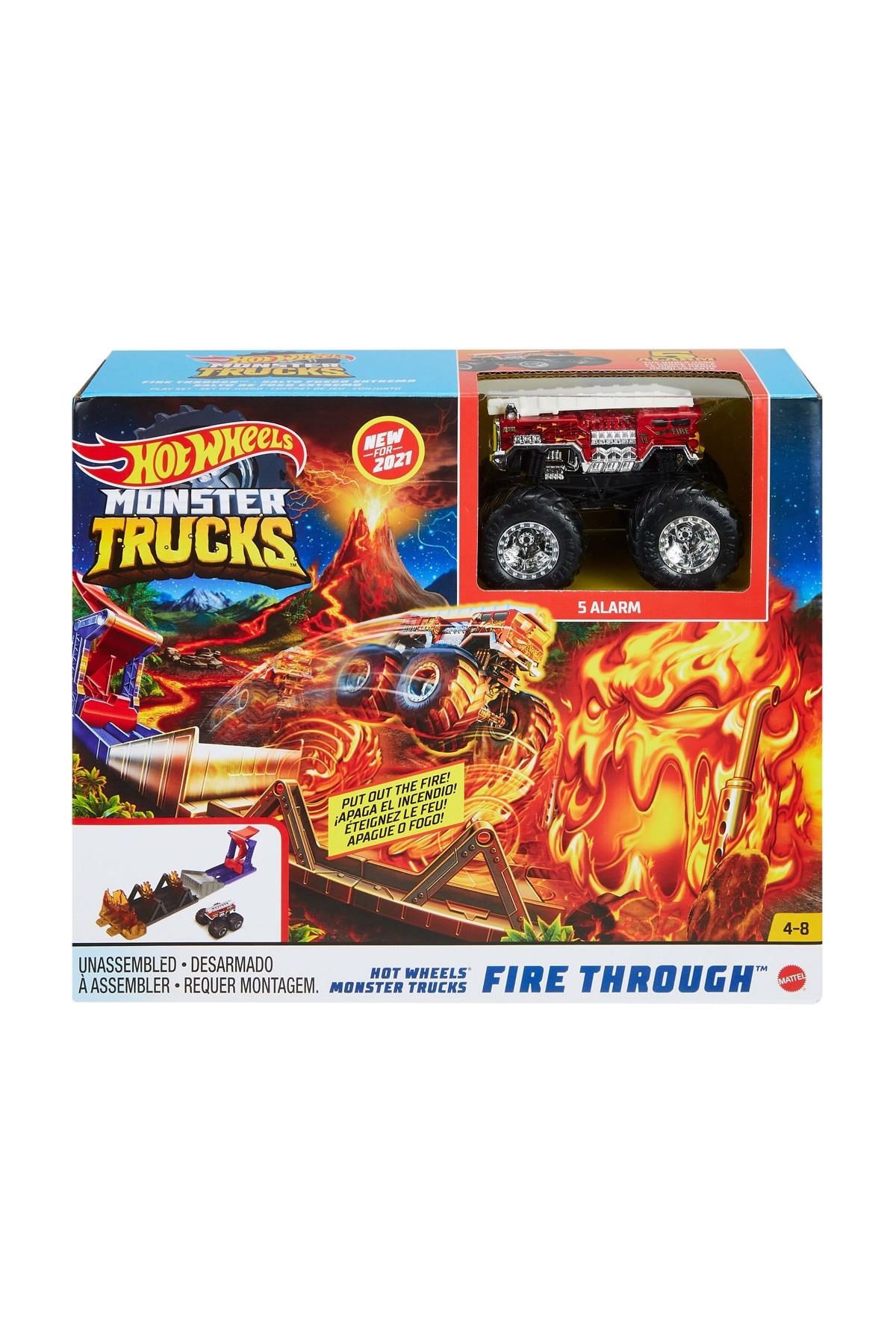 Hot Wheels Monster Trucks Fire Through Aksiyona Başlangıç Oyun Seti