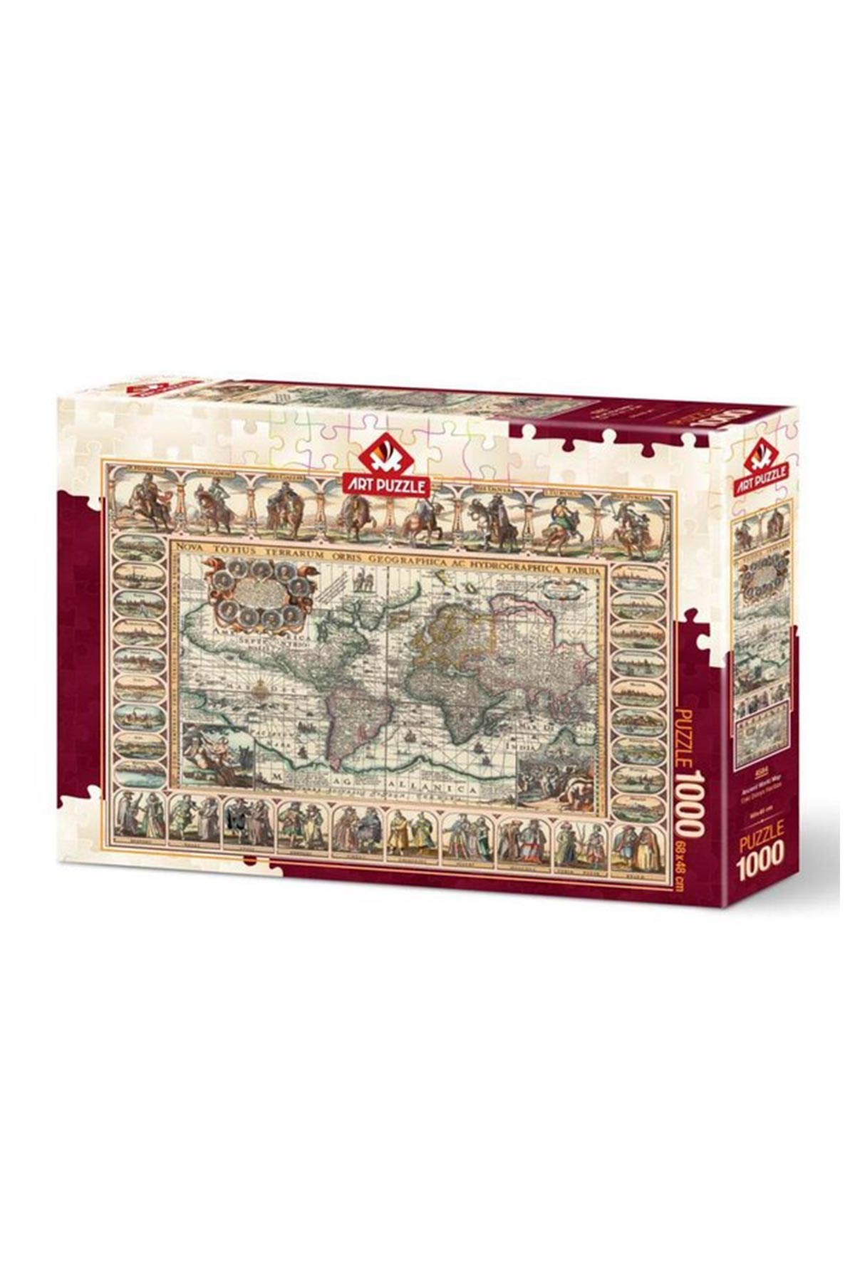 Art Puzzle 1000 Parça Eski Dünya Haritası 68x48